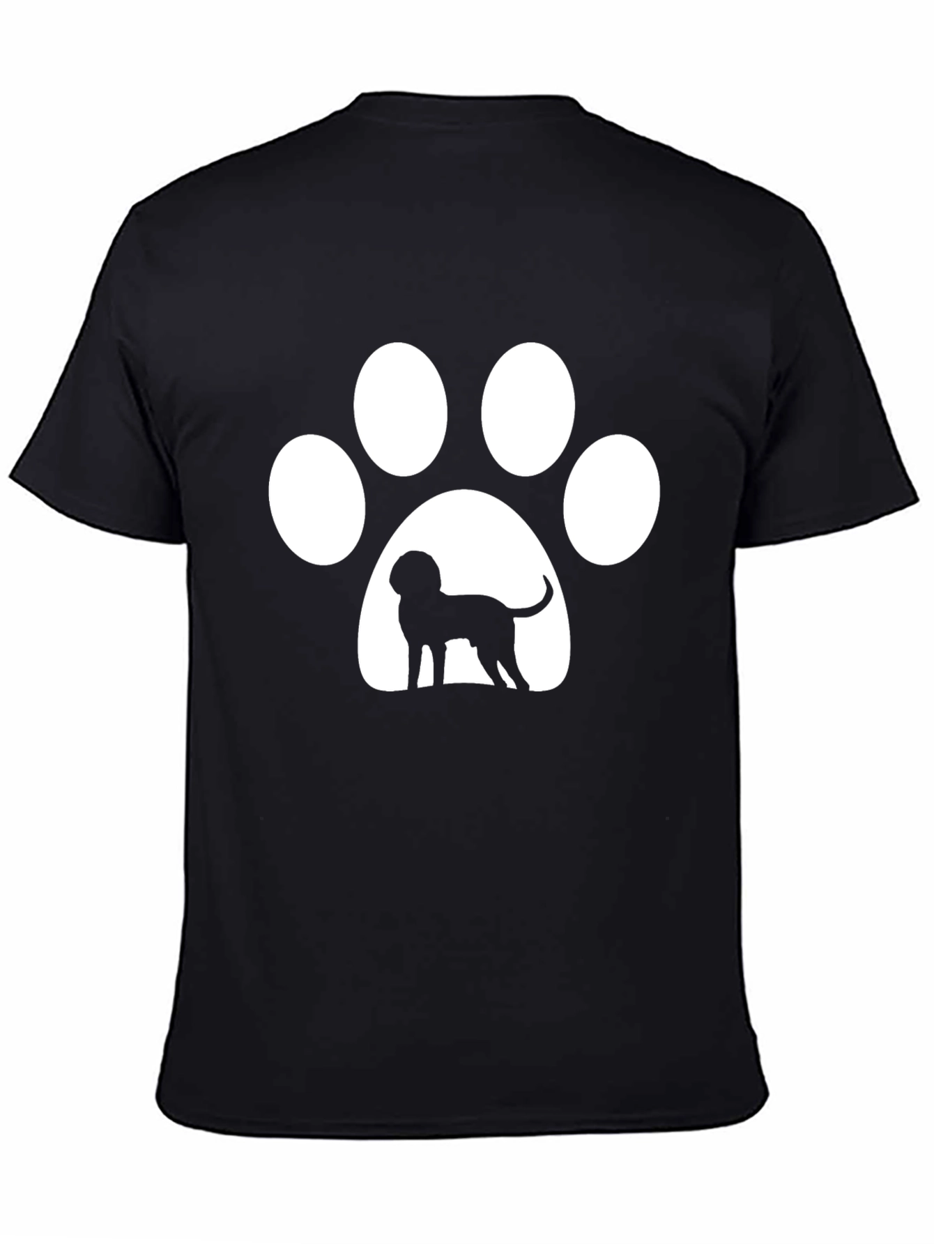 Dog Paw Print T-Shirt - Mens Black Tee