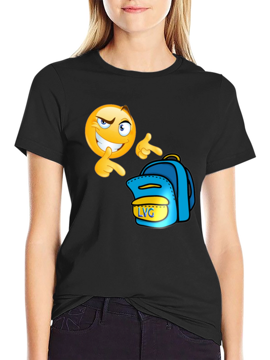 Emoji Backpack Pointer Black T-Shirt