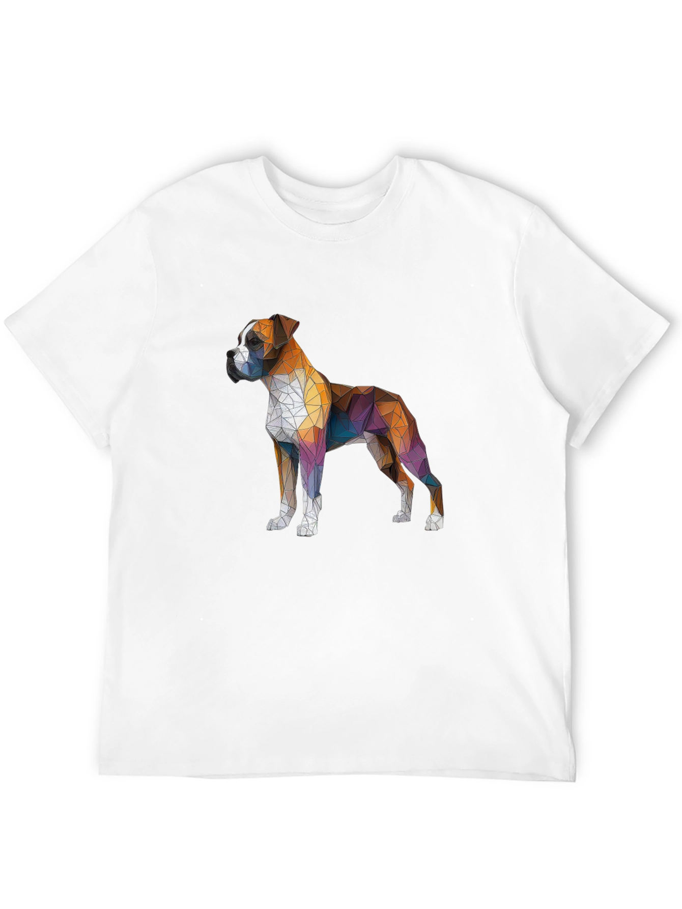 Geometric Boxer Dog Graphic Tee - Mens Black T-Shirt