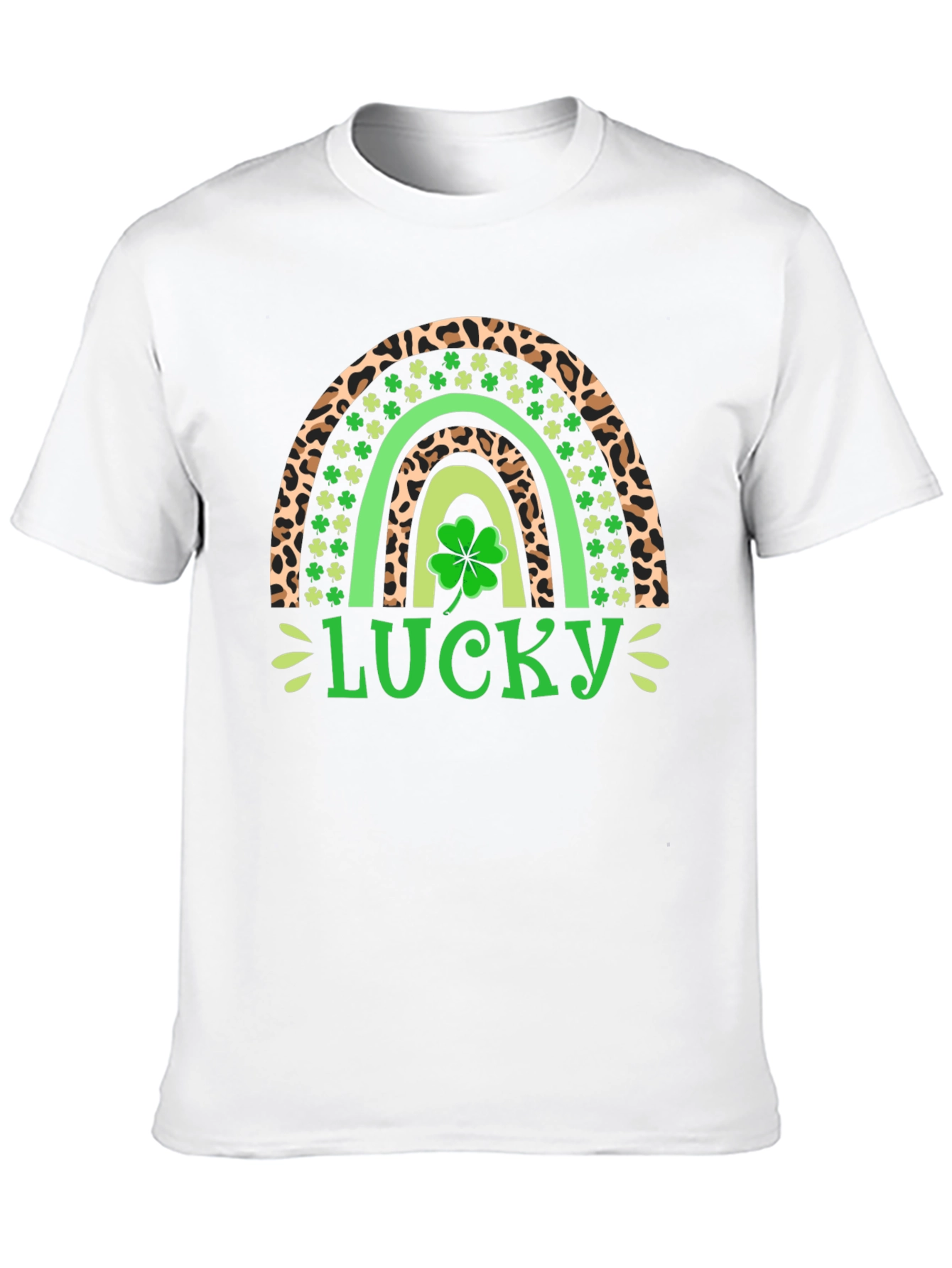 Lucky Leopard Rainbow St. Patricks Day T-Shirt