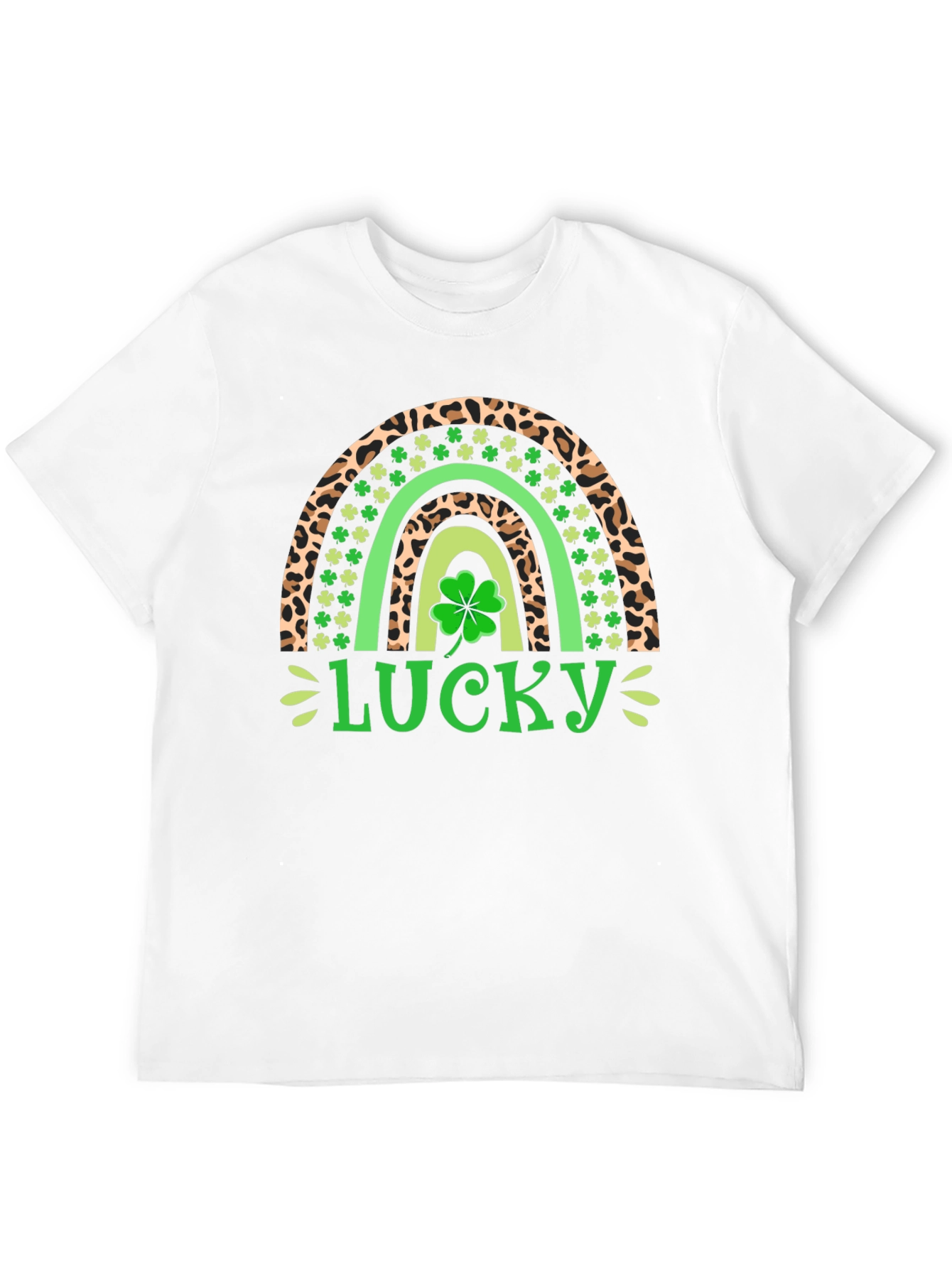 Lucky Leopard Rainbow St. Patricks Day T-Shirt