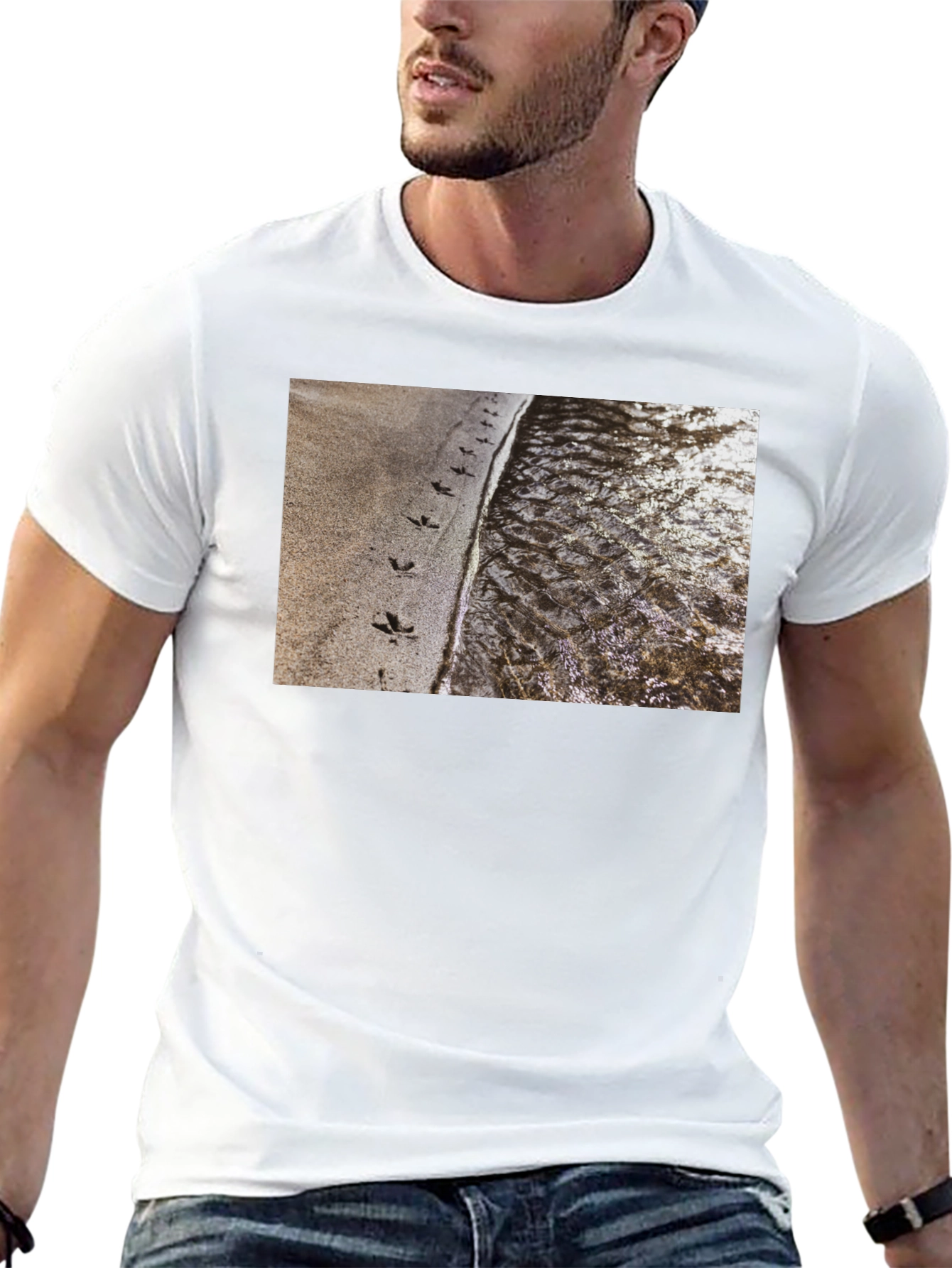 Nature Print Black T-Shirt