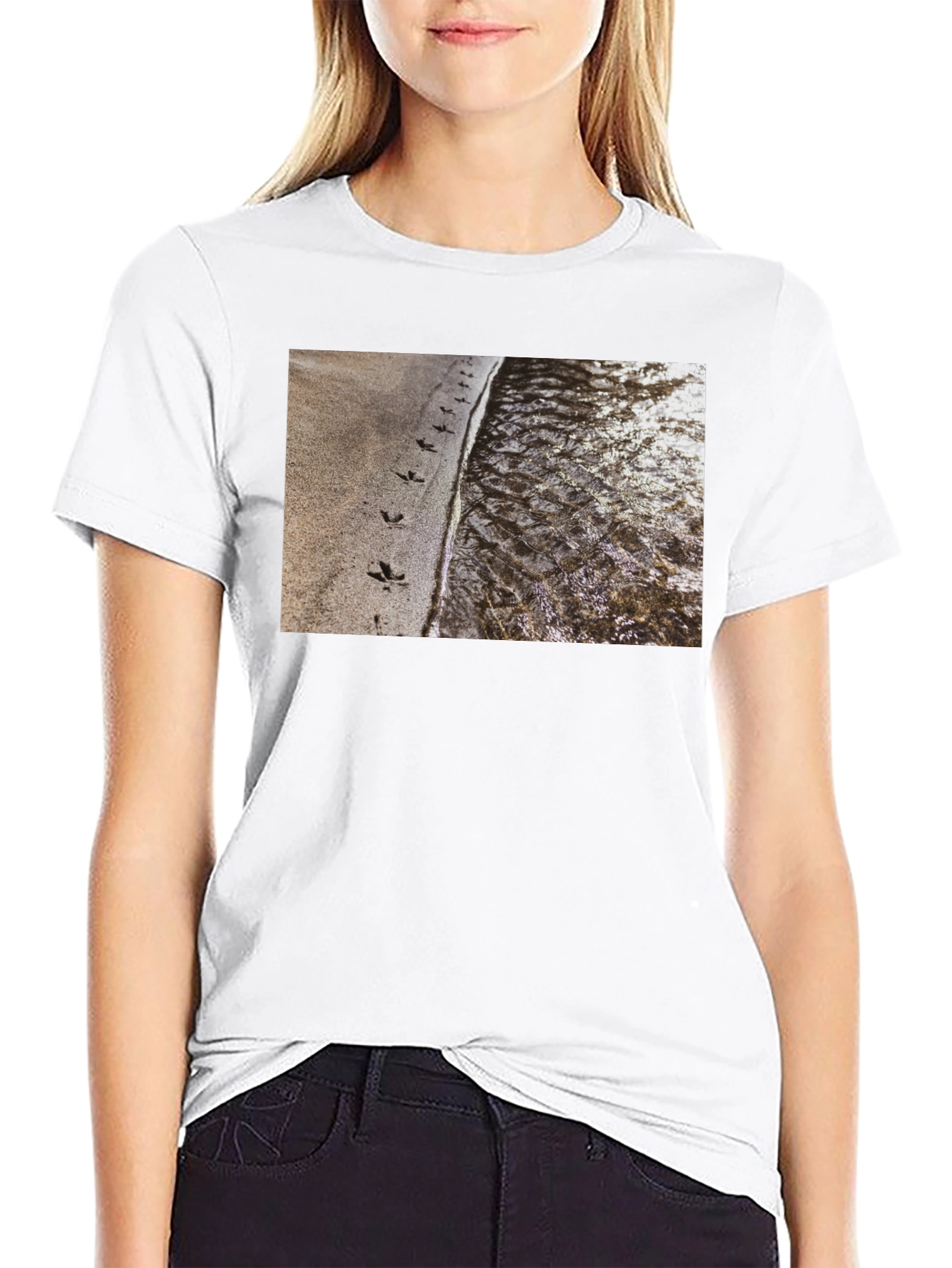 Nature Print Black T-Shirt
