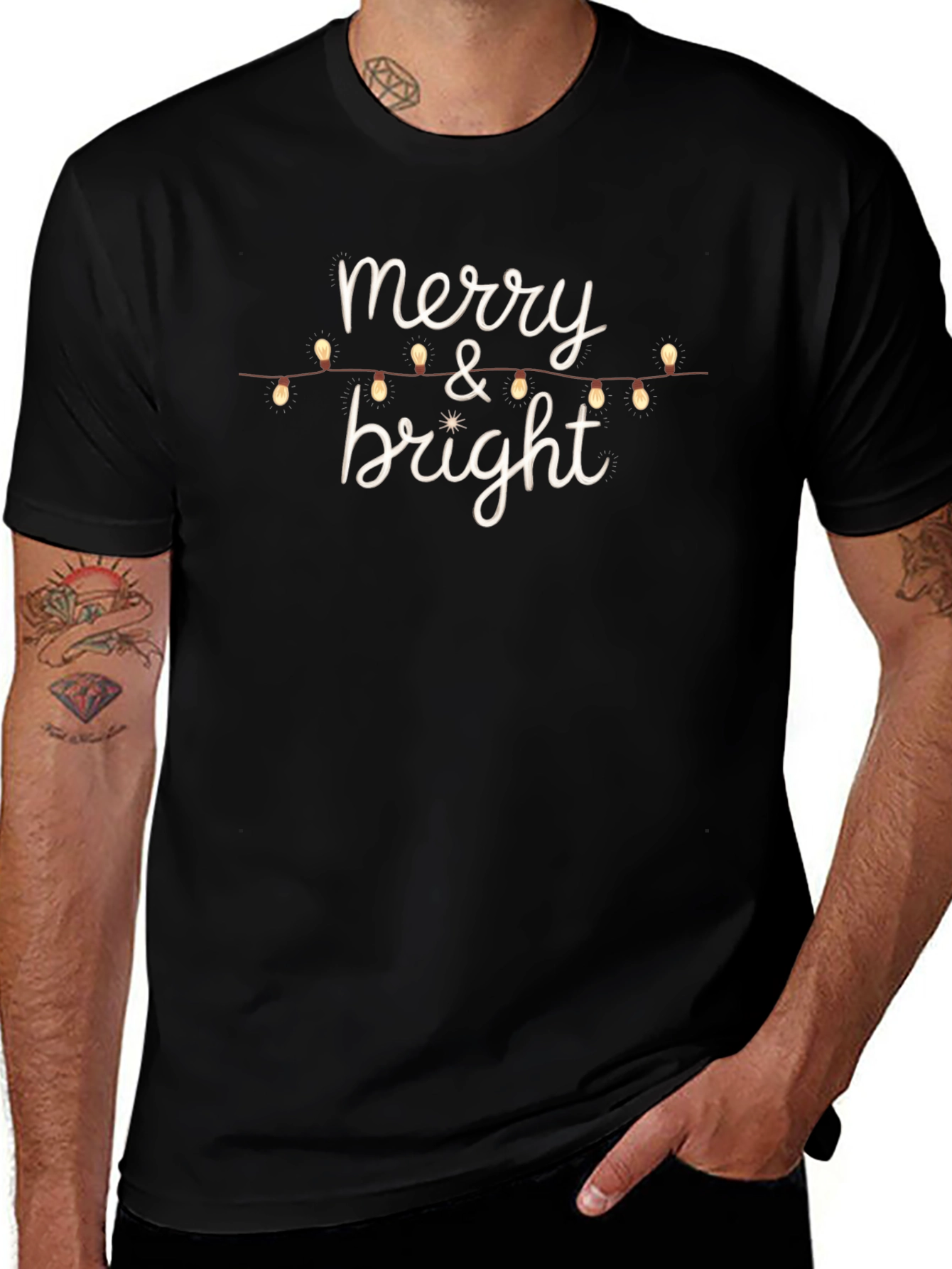 Merry & Bright Christmas Lights T-Shirt