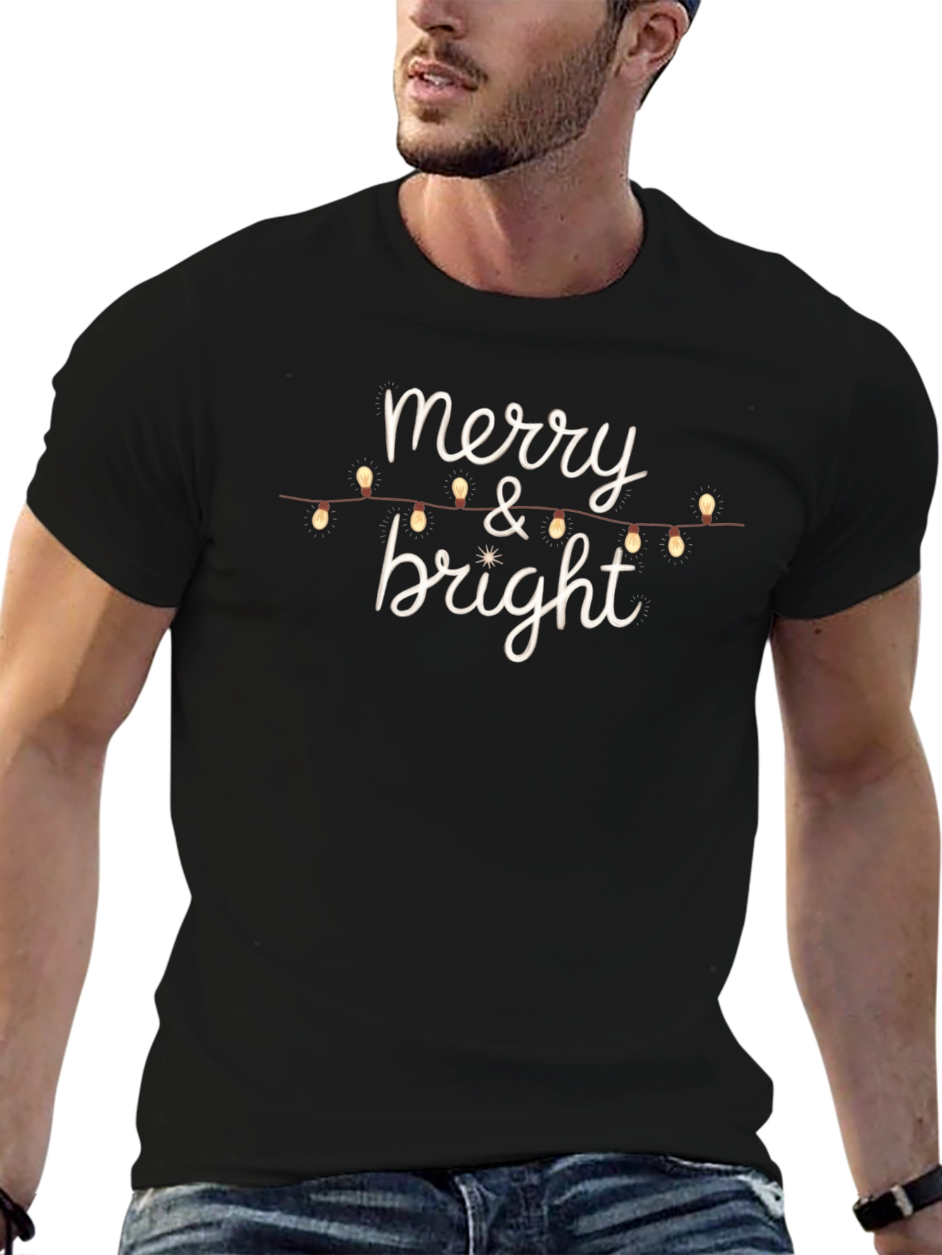 Merry & Bright Christmas Lights T-Shirt