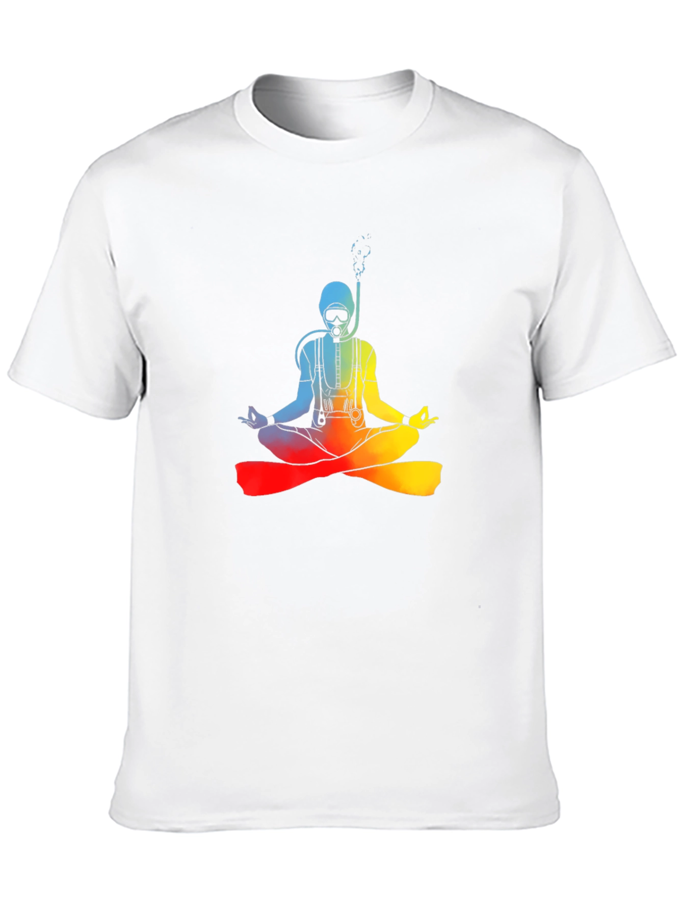 Diver Meditating Rainbow T-Shirt - Zen Underwater