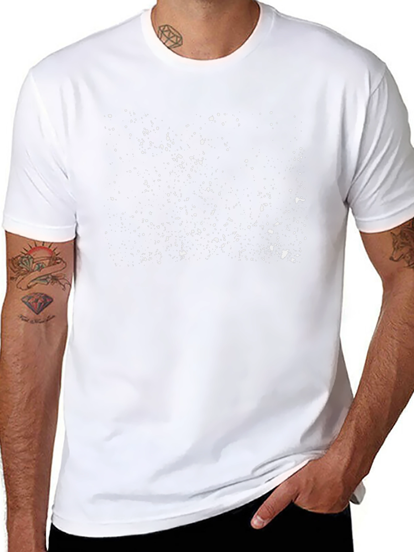 Abstract Splatter Print Black T-Shirt