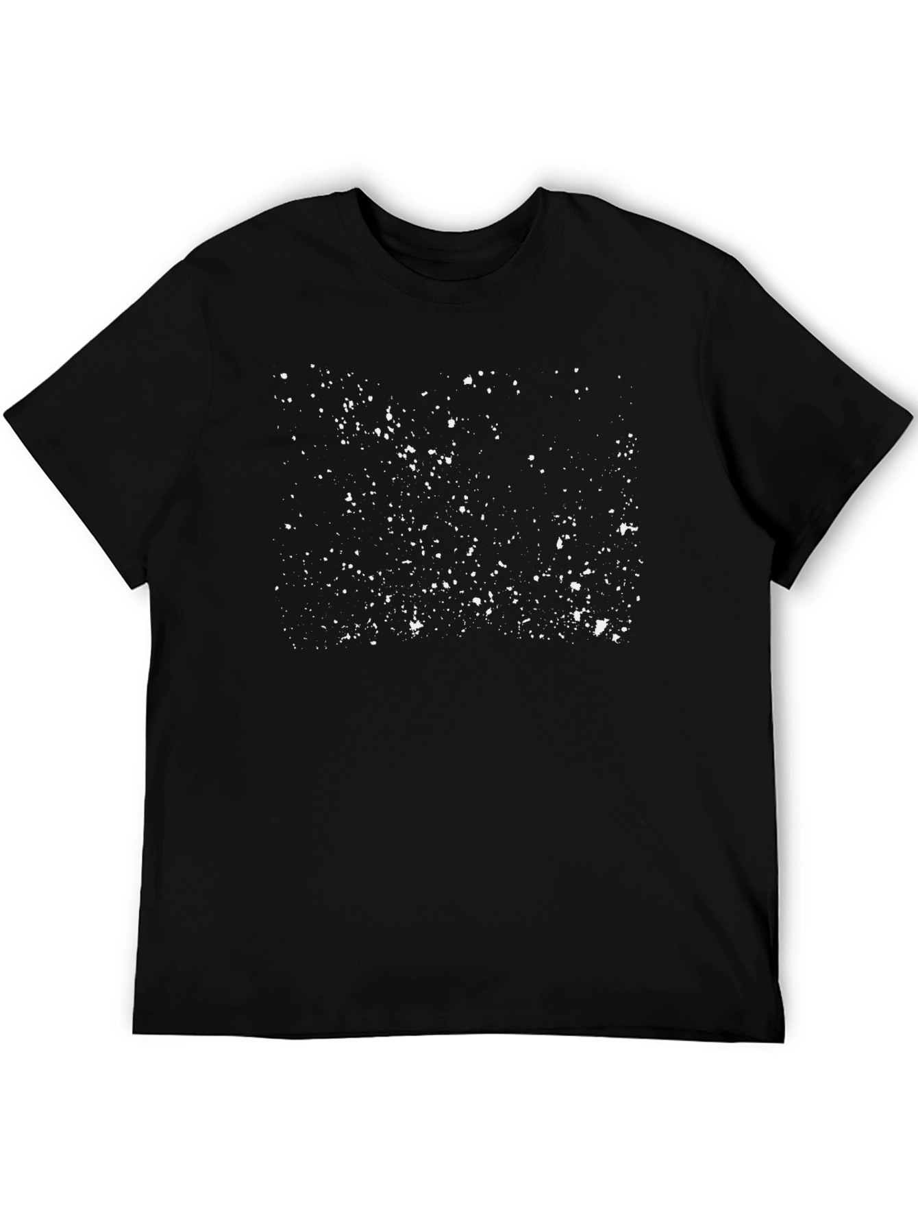 Abstract Splatter Print Black T-Shirt