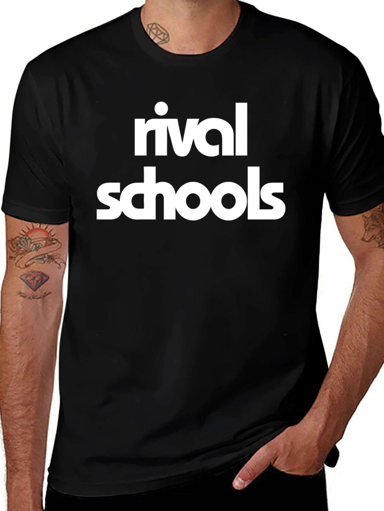 Rival Schools Graphic Tee - Black Cotton T-Shirt