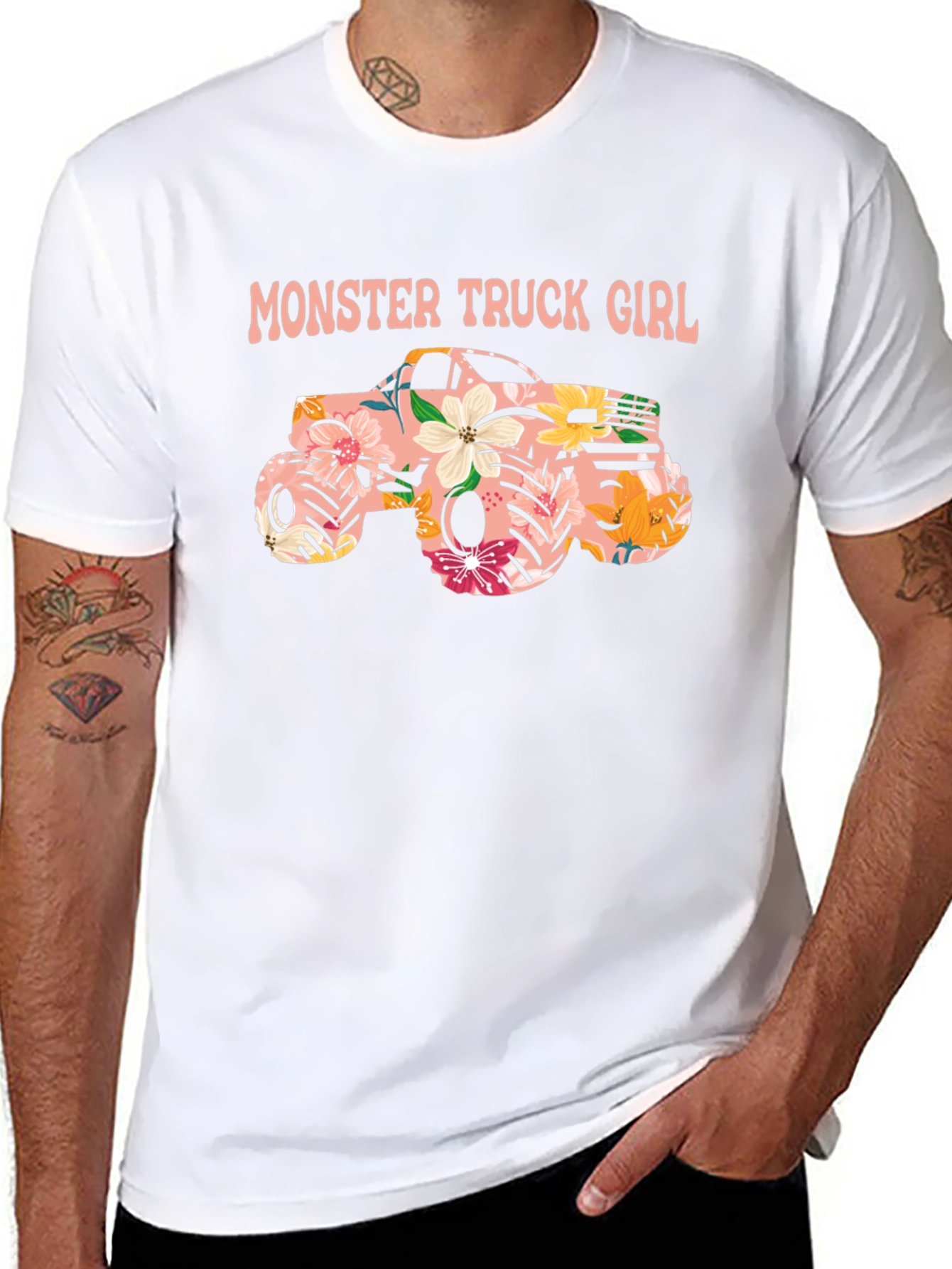 Monster Truck Girl Black Graphic Tee
