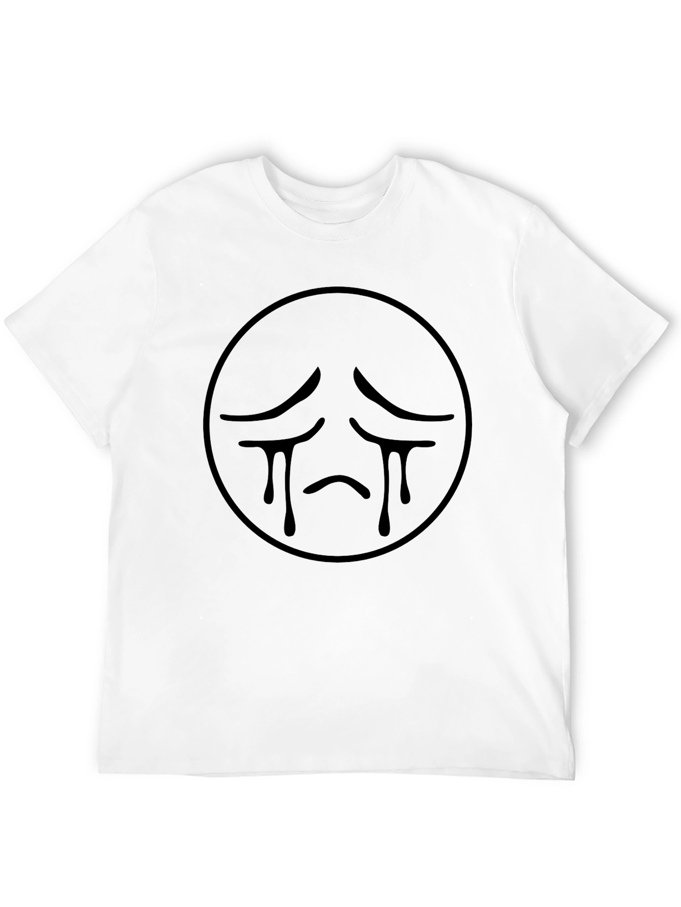 Sad Emoji Graphic Tee - Black