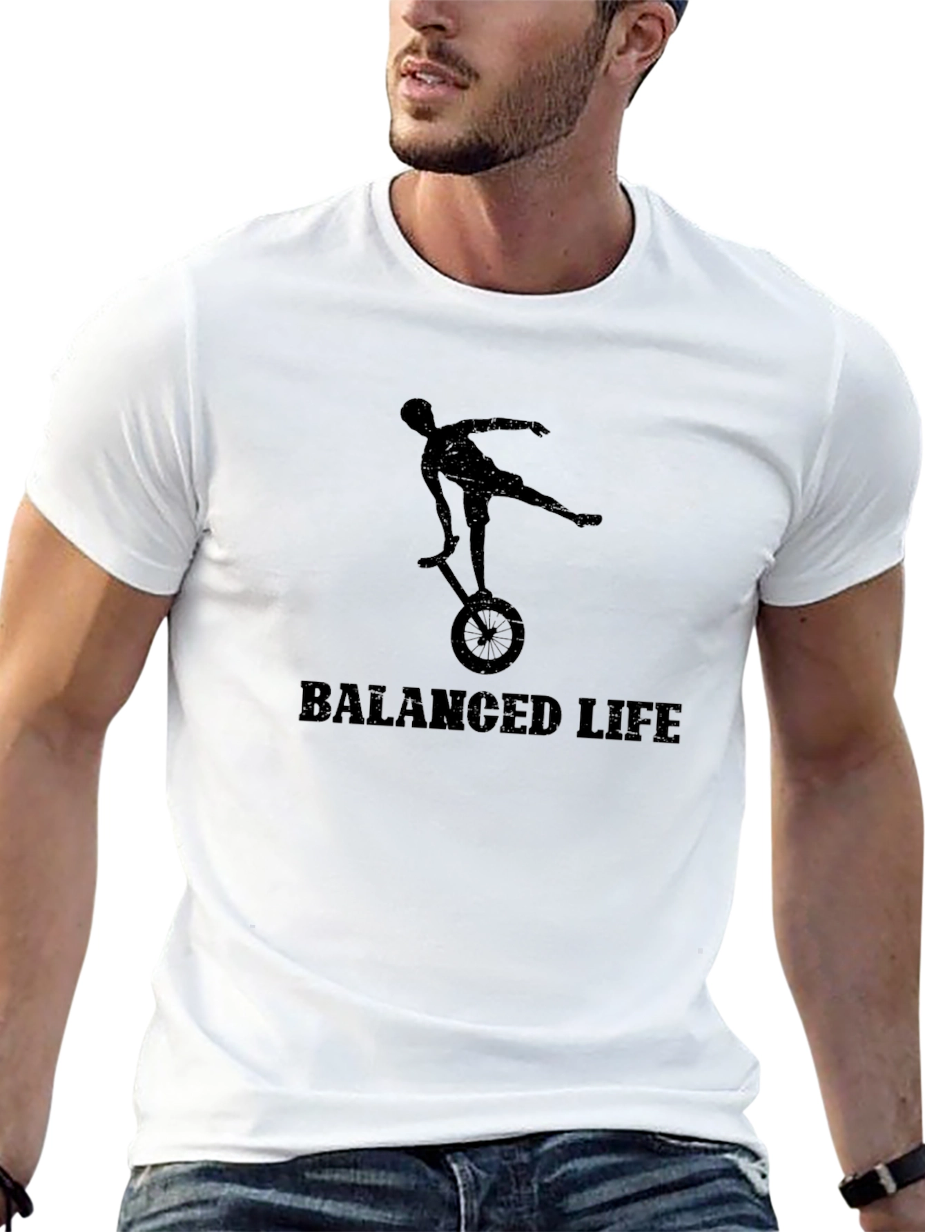 Balanced Life T-Shirt - Unicycle Design