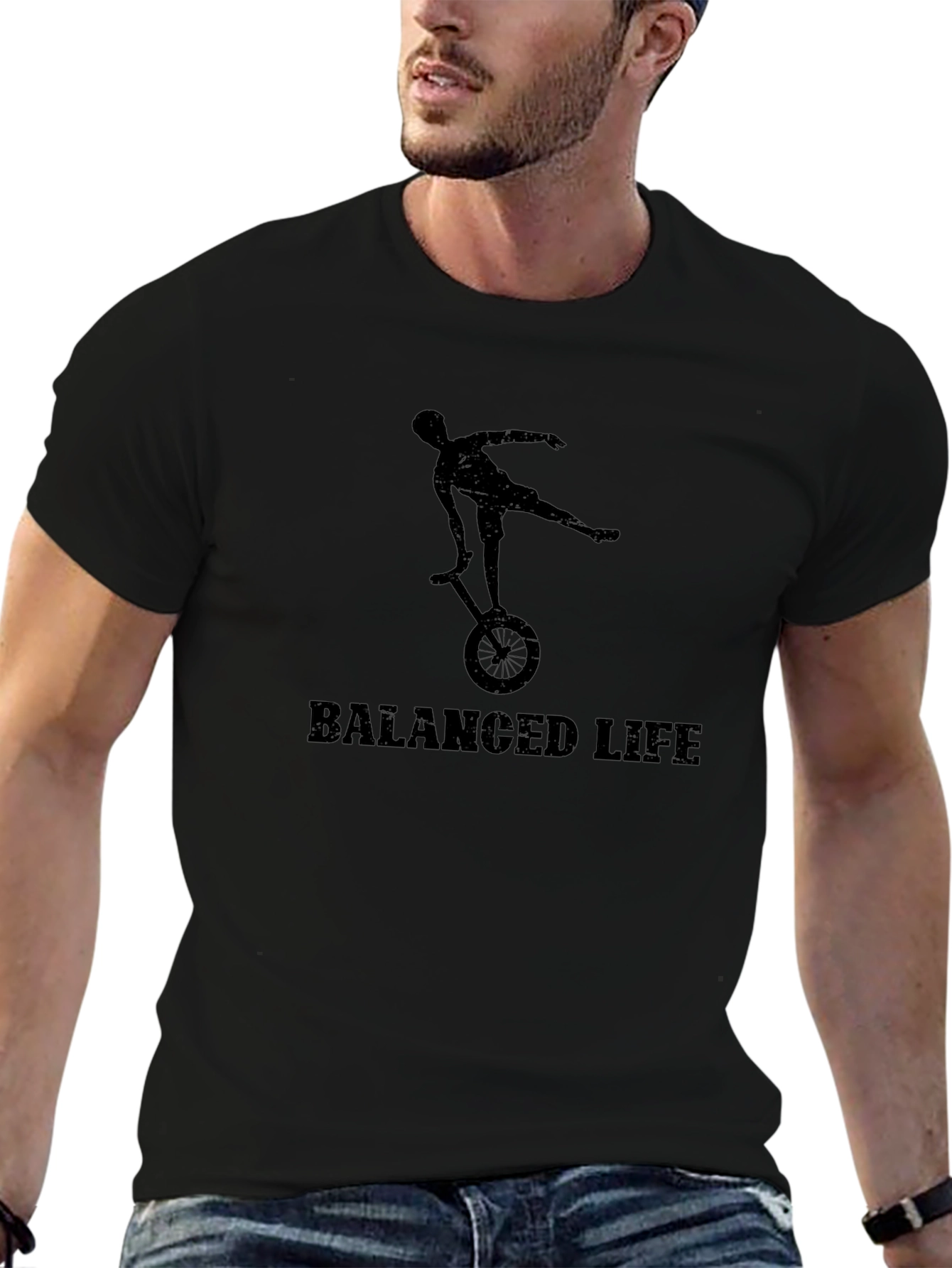Balanced Life T-Shirt - Unicycle Design