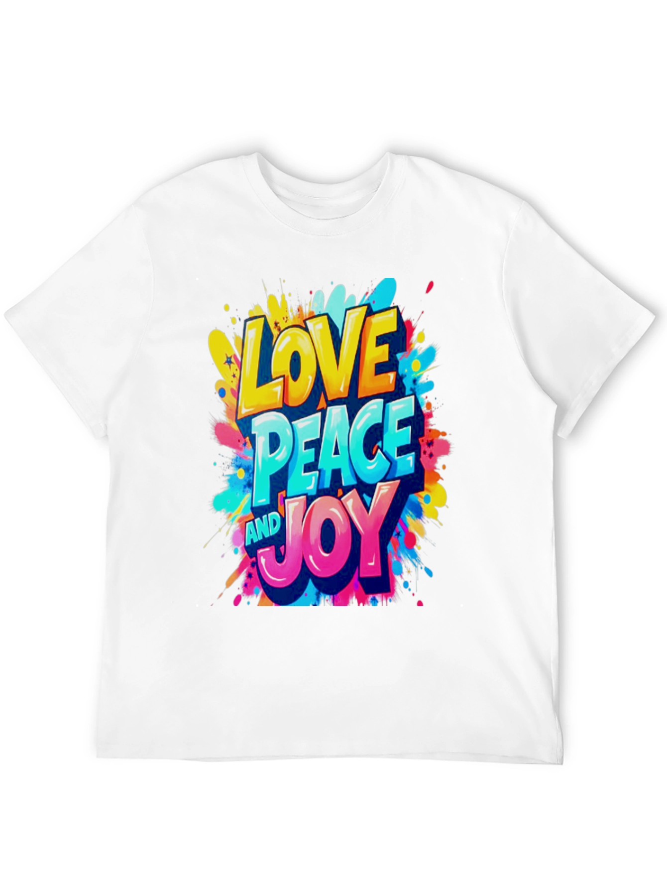 Love Peace and Joy Graphic Black T-Shirt