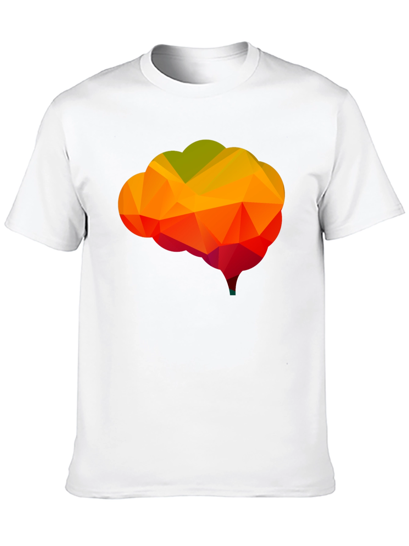 Geometric Brain Graphic Tee - Black Cotton Shirt