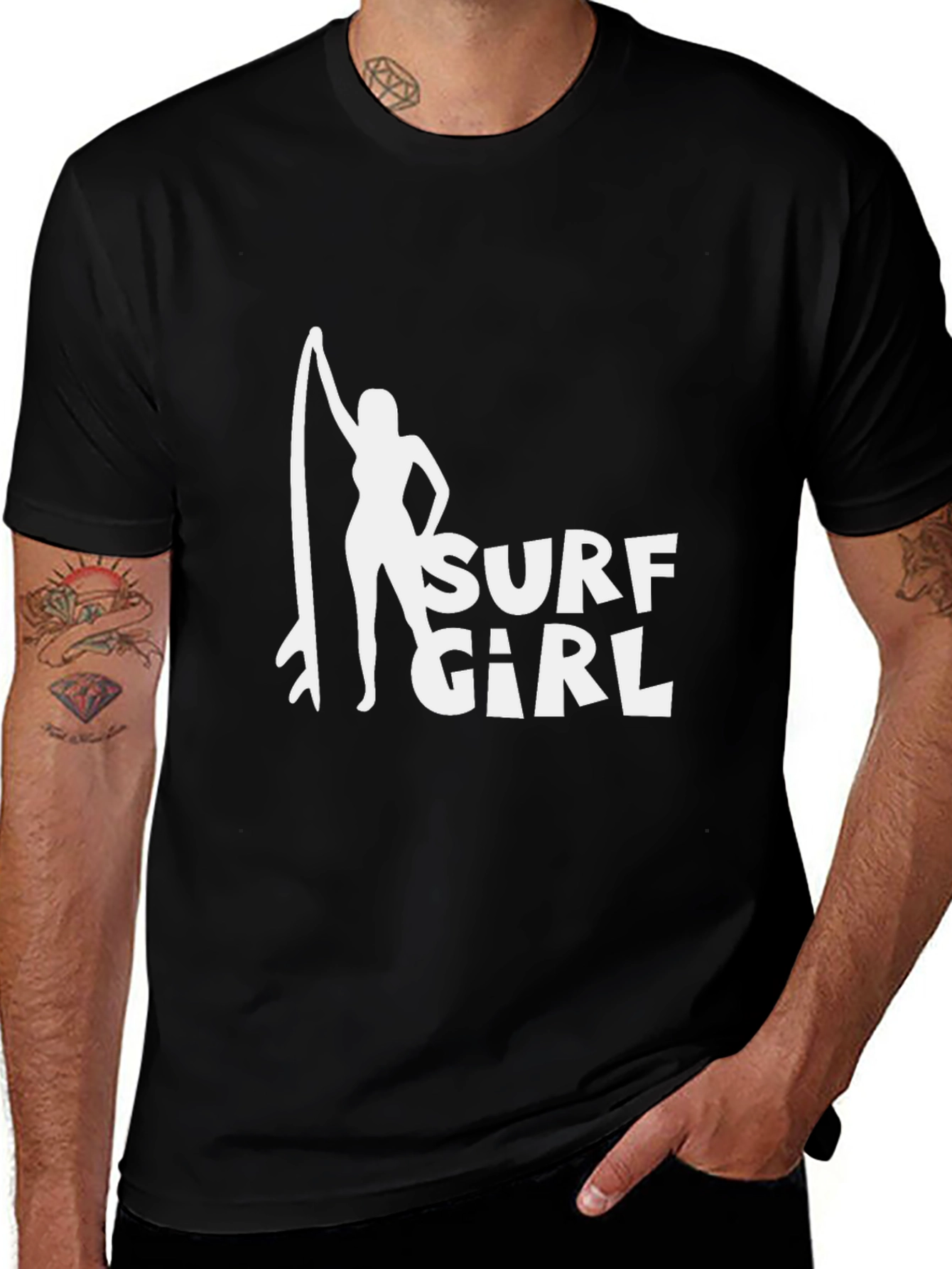 Surf Girl Black T-Shirt