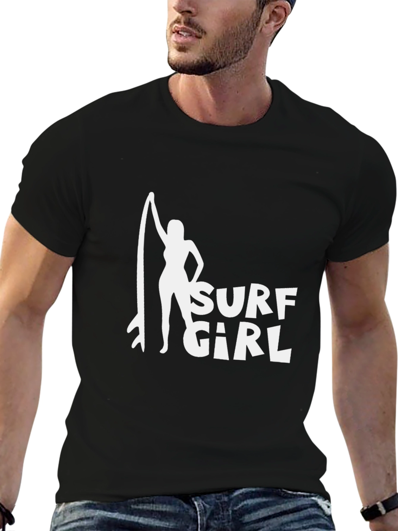 Surf Girl Black T-Shirt