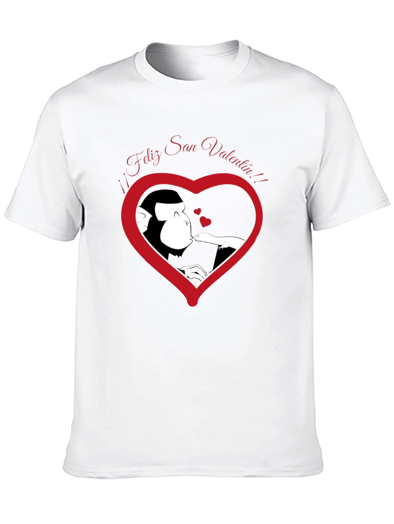 Feliz San Valentin Monkey Heart Graphic T-Shirt