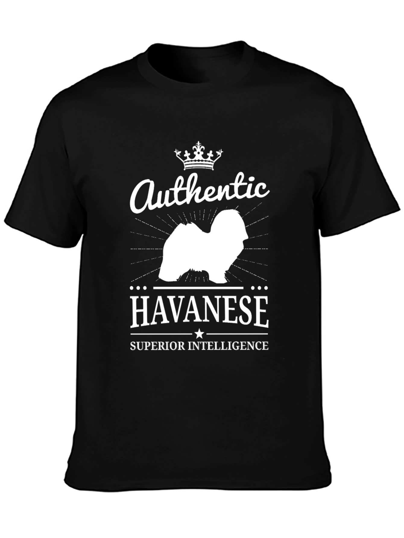 Authentic Havanese Superior Intelligence Black T-Shirt