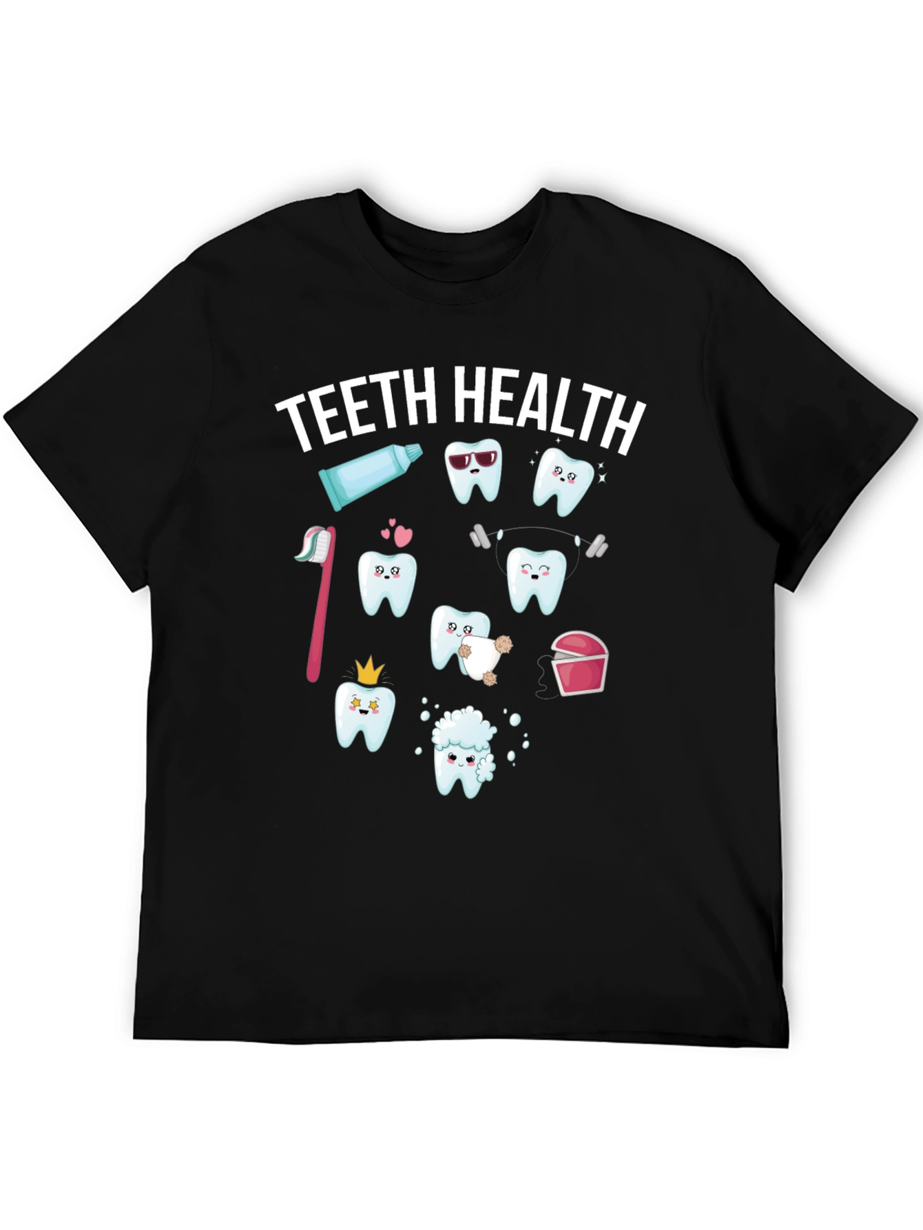 Teeth Health Graphic T-Shirt - Black Cotton Tee