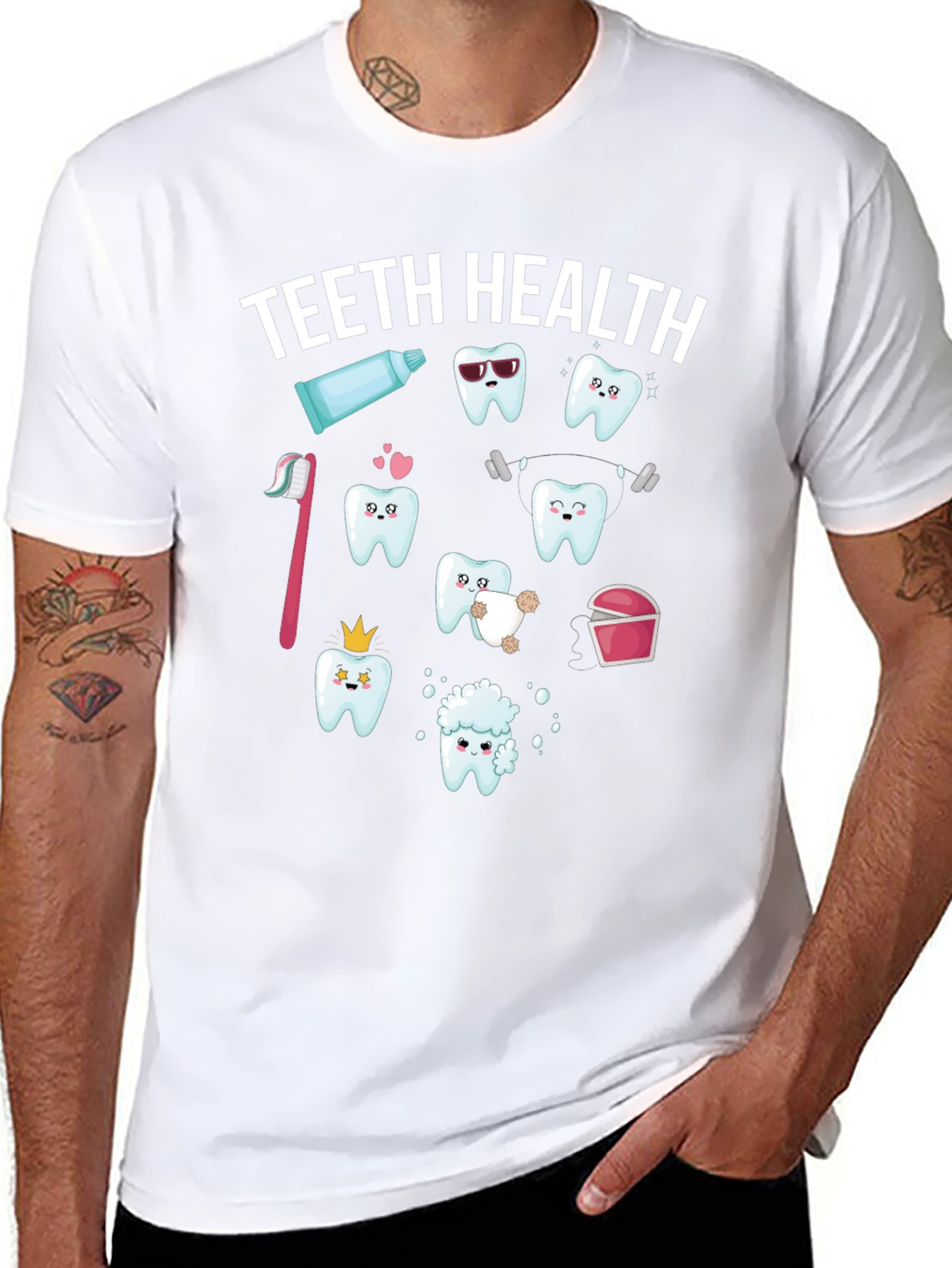 Teeth Health Graphic T-Shirt - Black Cotton Tee