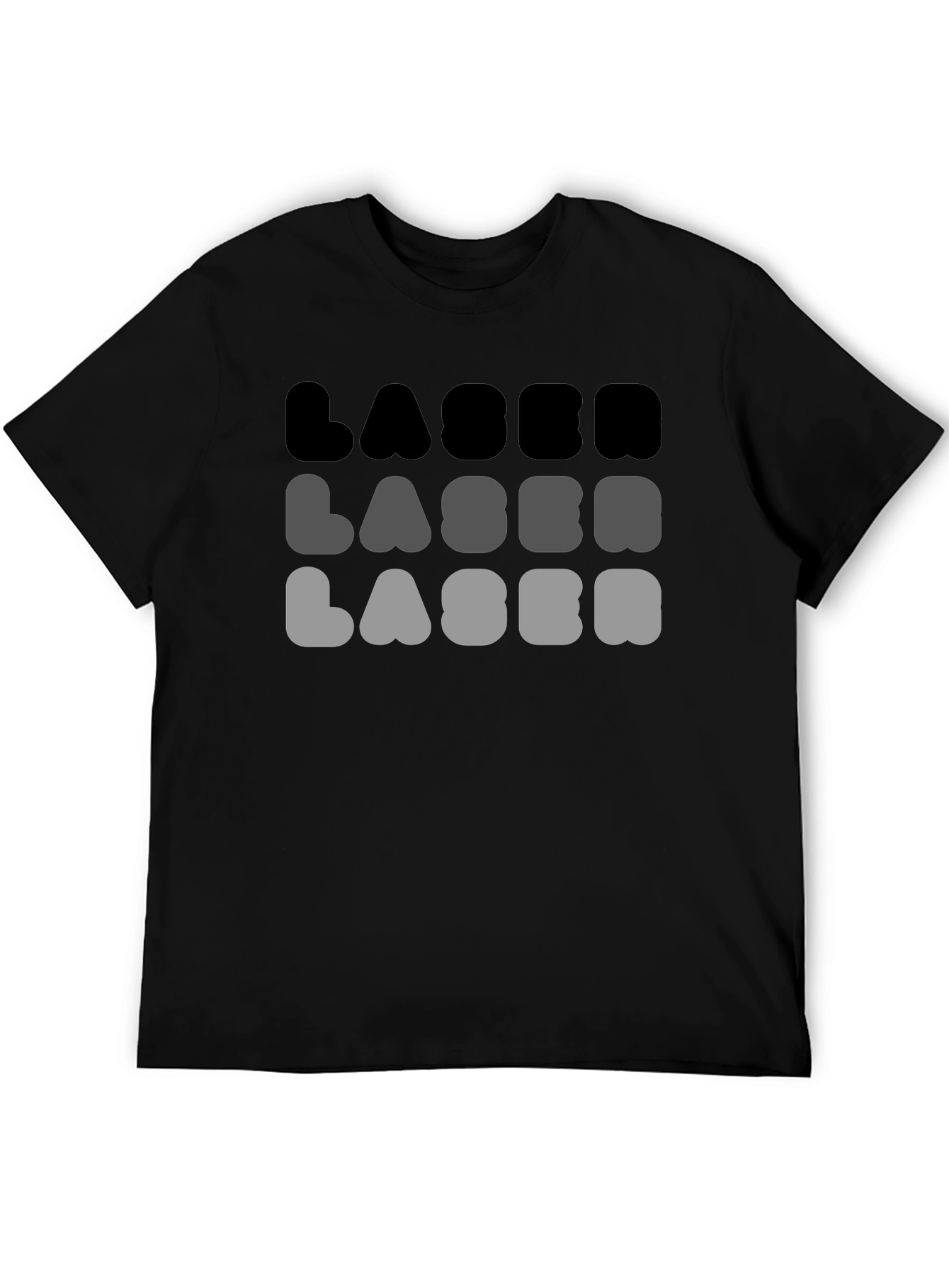 Laser Graphic Mens Black T-Shirt