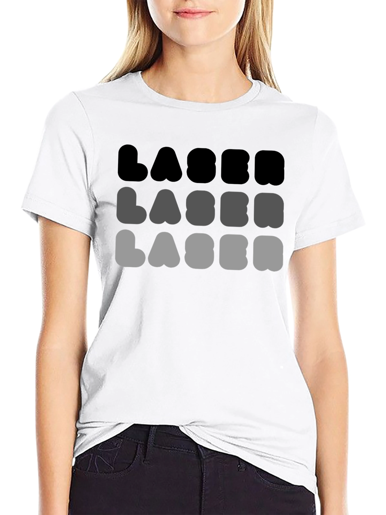 Laser Graphic Mens Black T-Shirt