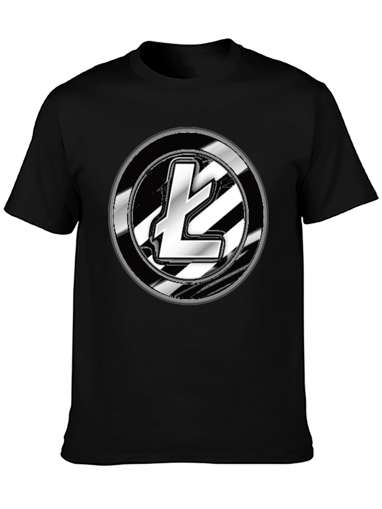 Litecoin Crypto Logo Graphic T-Shirt - Black