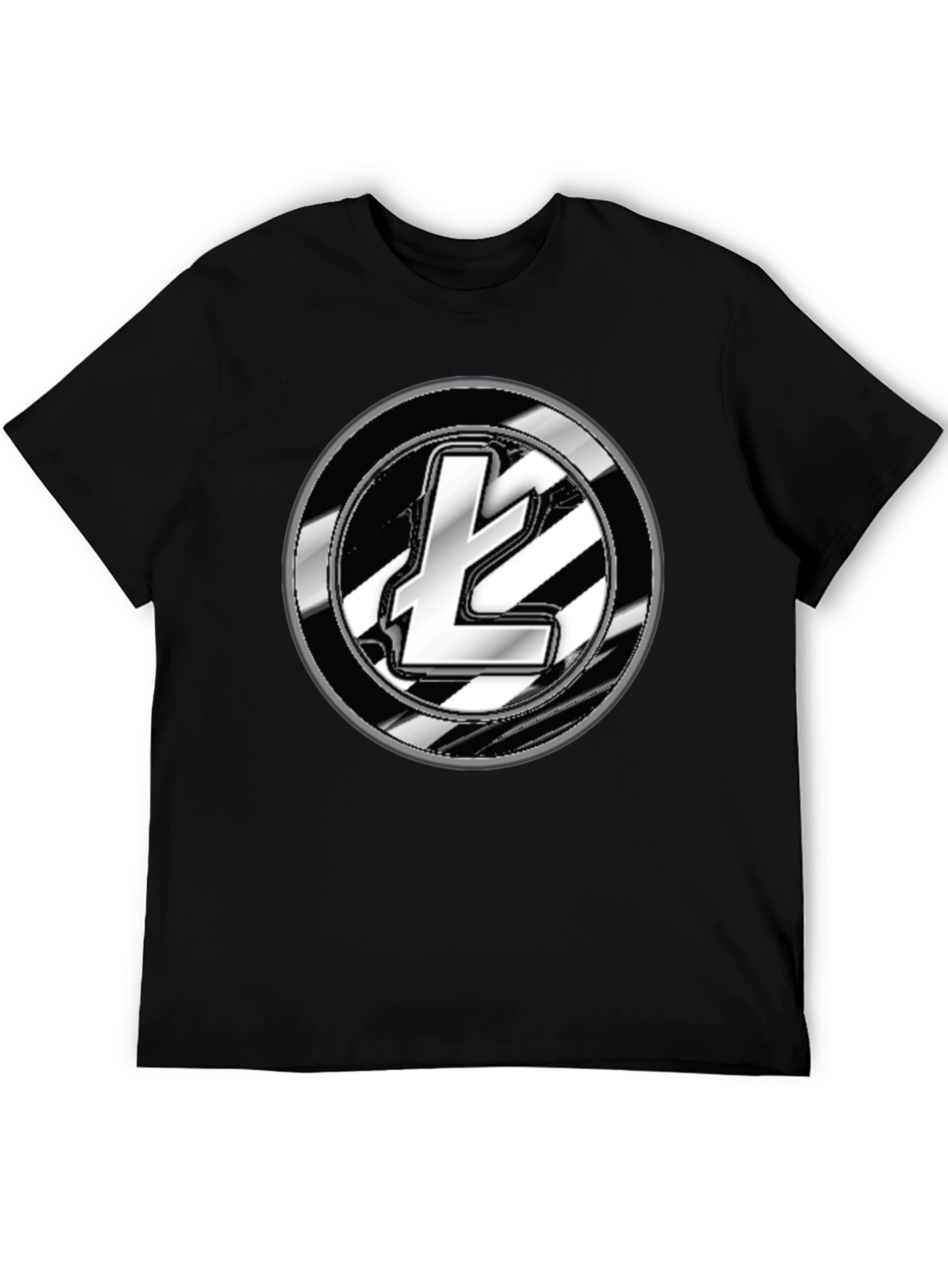 Litecoin Crypto Logo Graphic T-Shirt - Black
