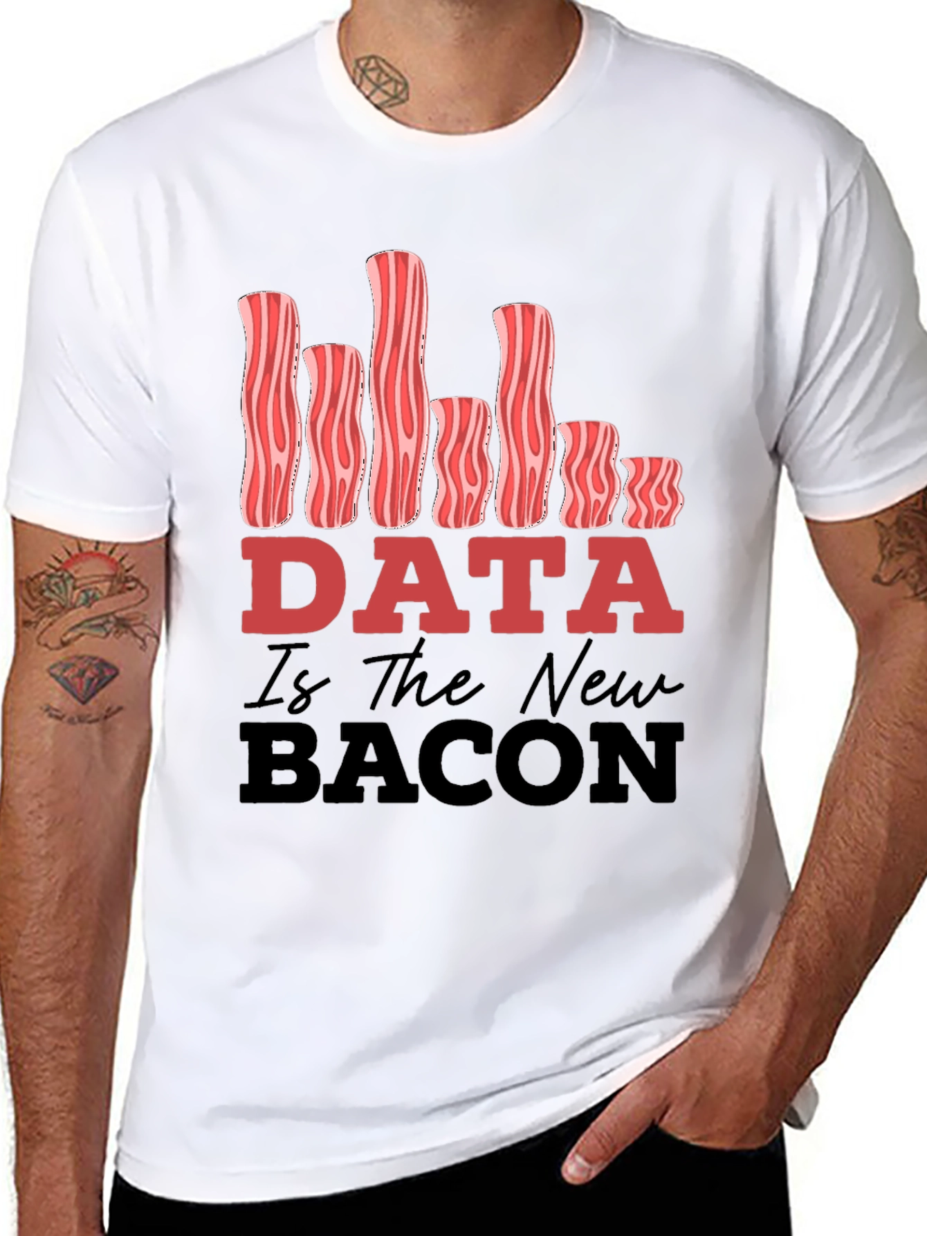 Data Is The New Bacon Funny Graphic Tee