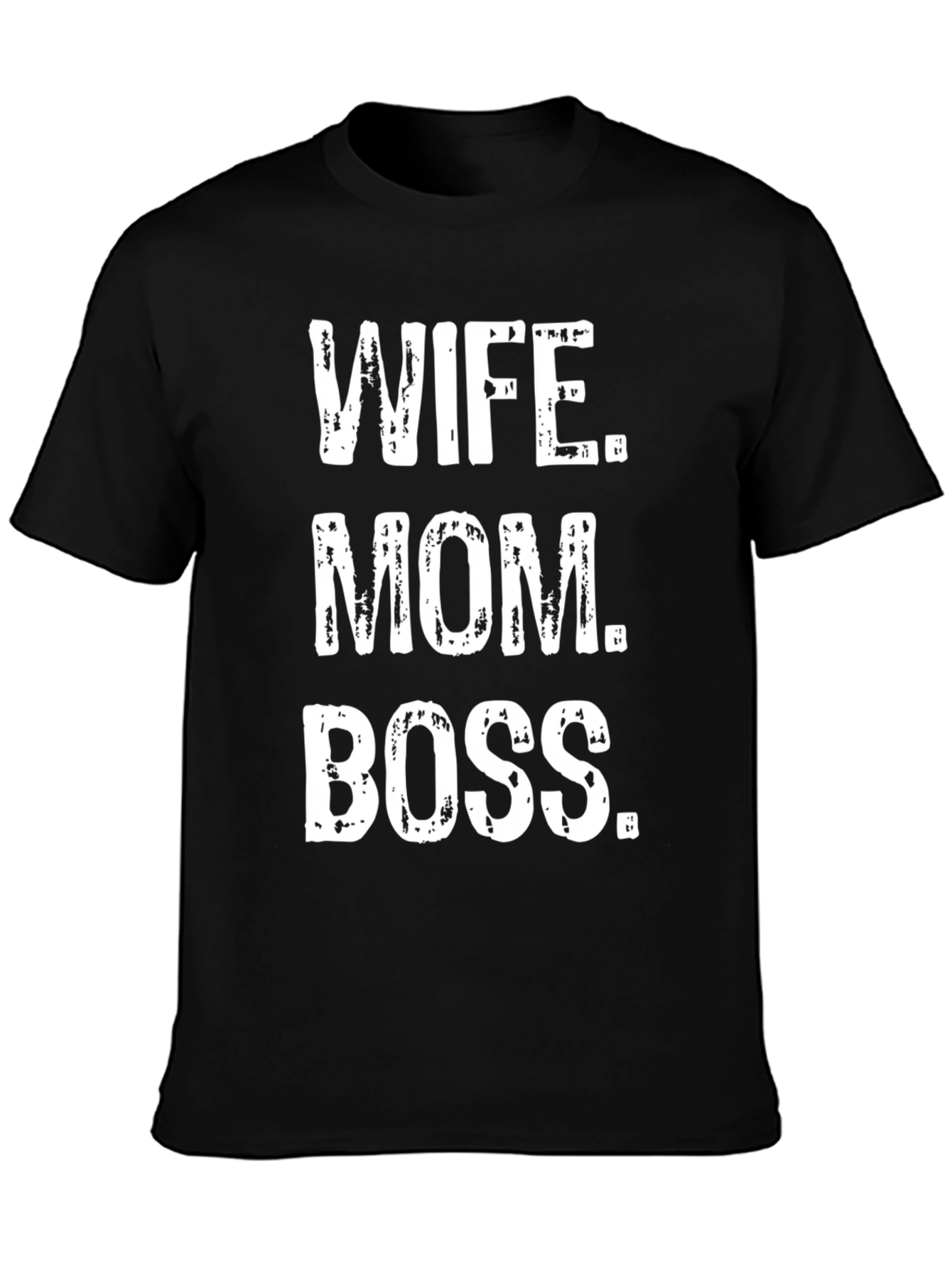 Wife Mom Boss Graphic Tee - Black Cotton T-Shirt