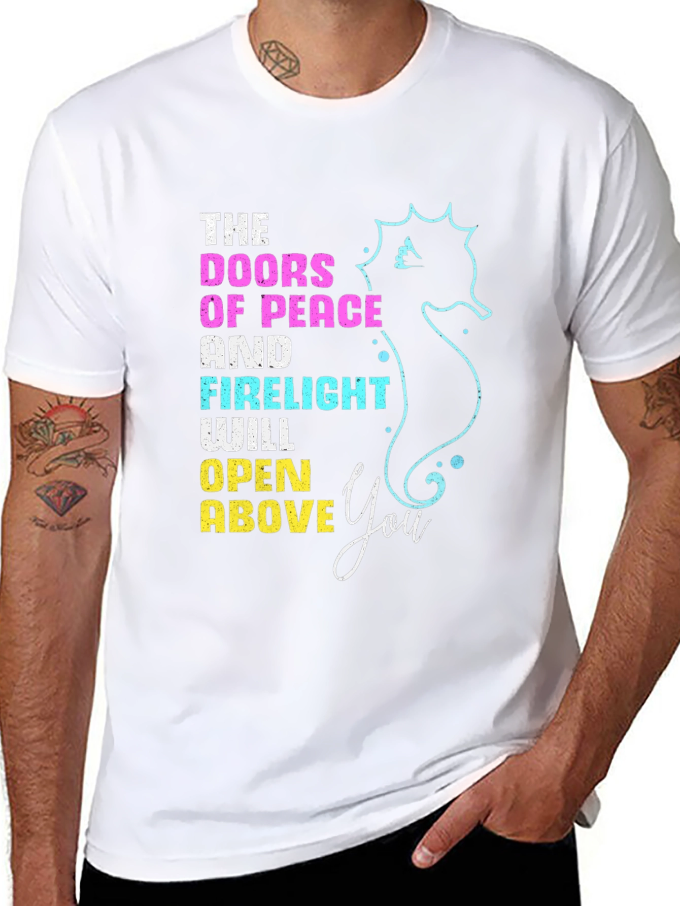 Doors of Peace T-Shirt Seahorse Design