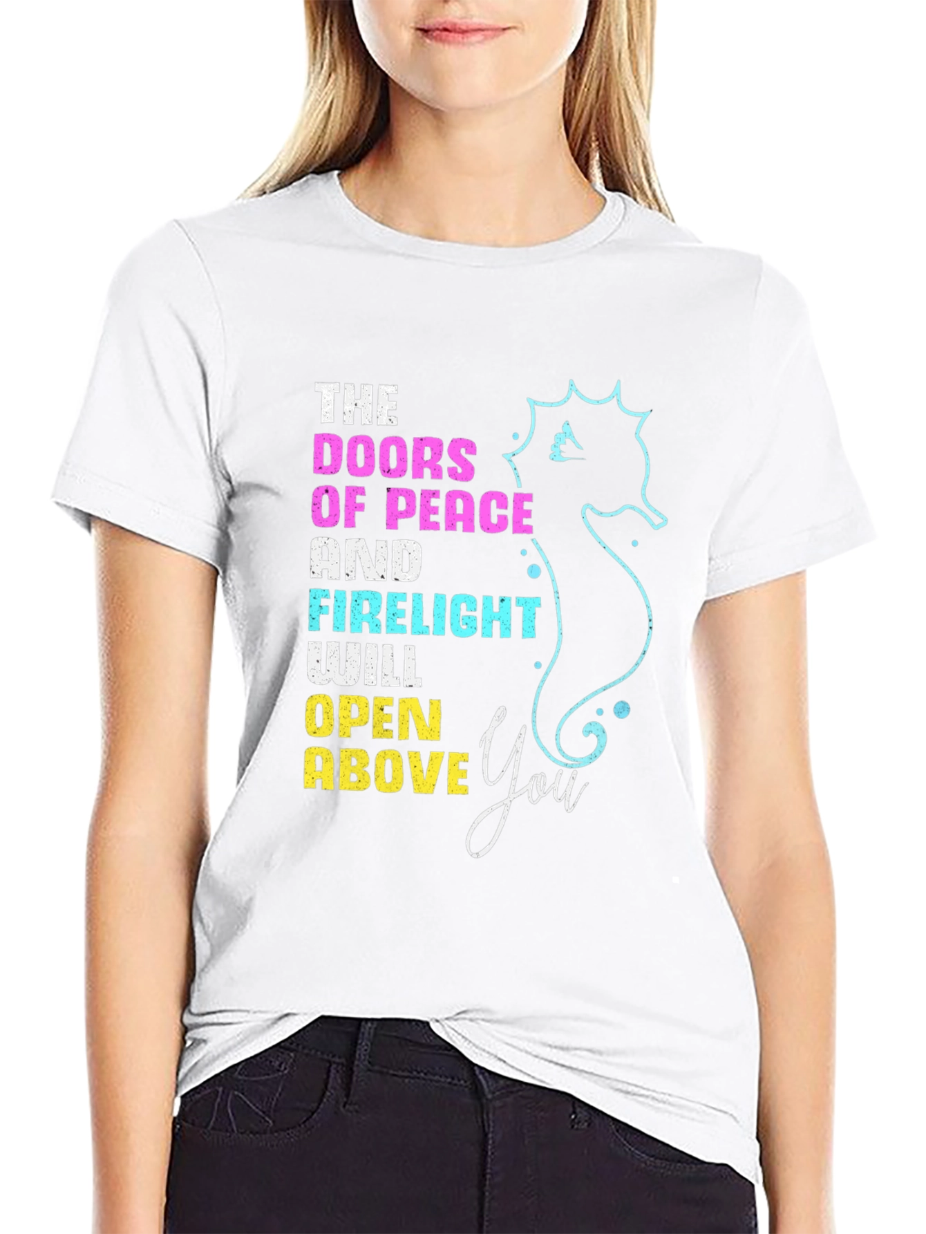 Doors of Peace T-Shirt Seahorse Design