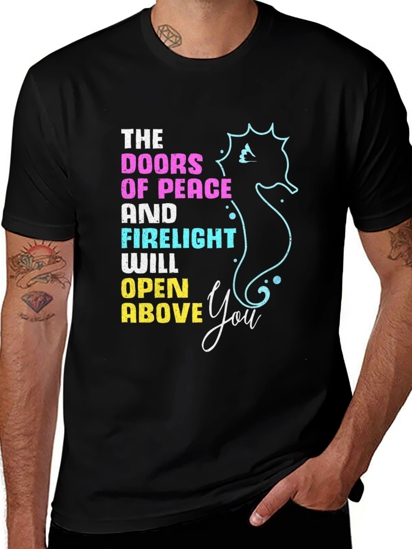 Doors of Peace T-Shirt Seahorse Design