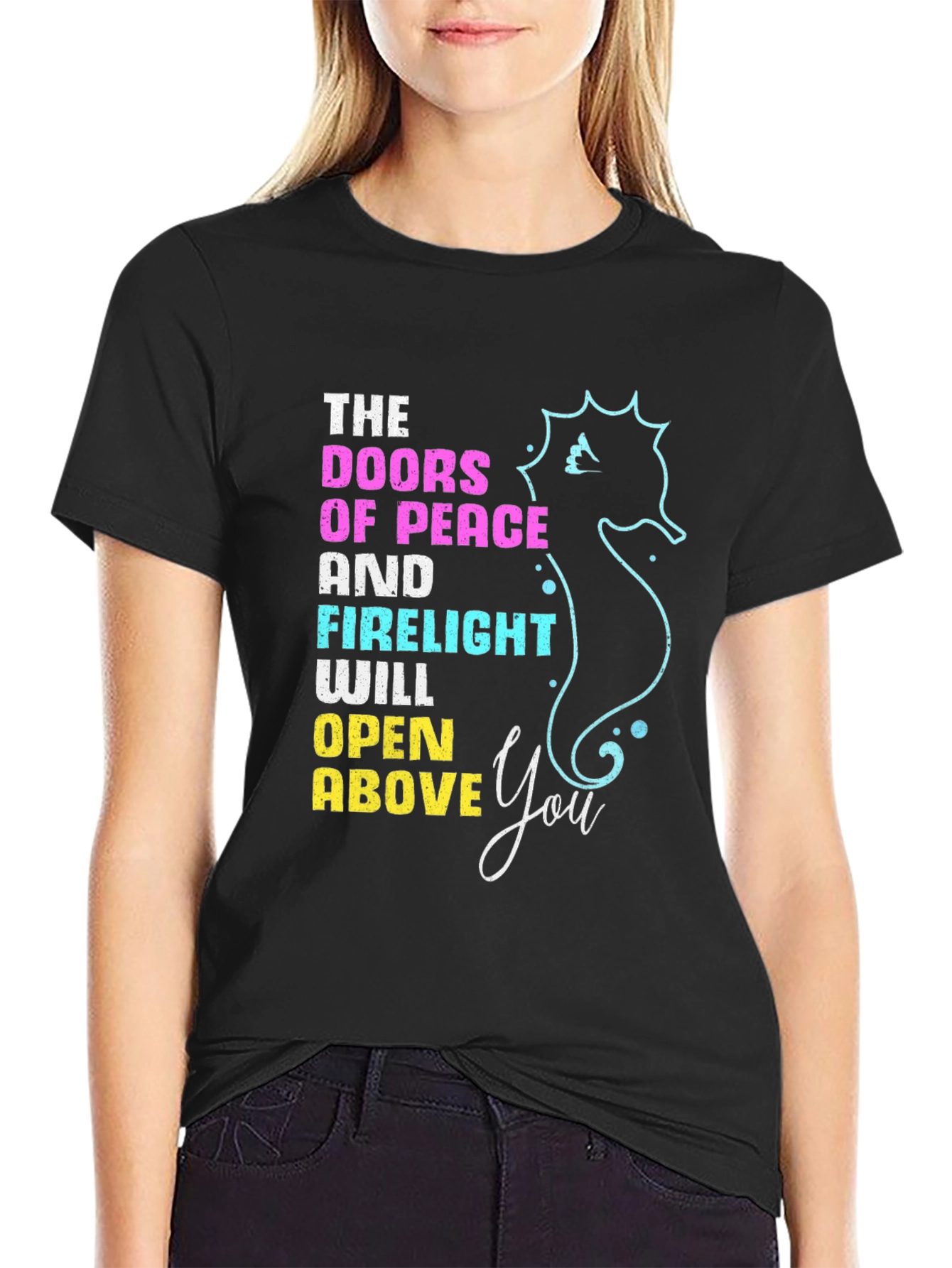 Doors of Peace T-Shirt Seahorse Design