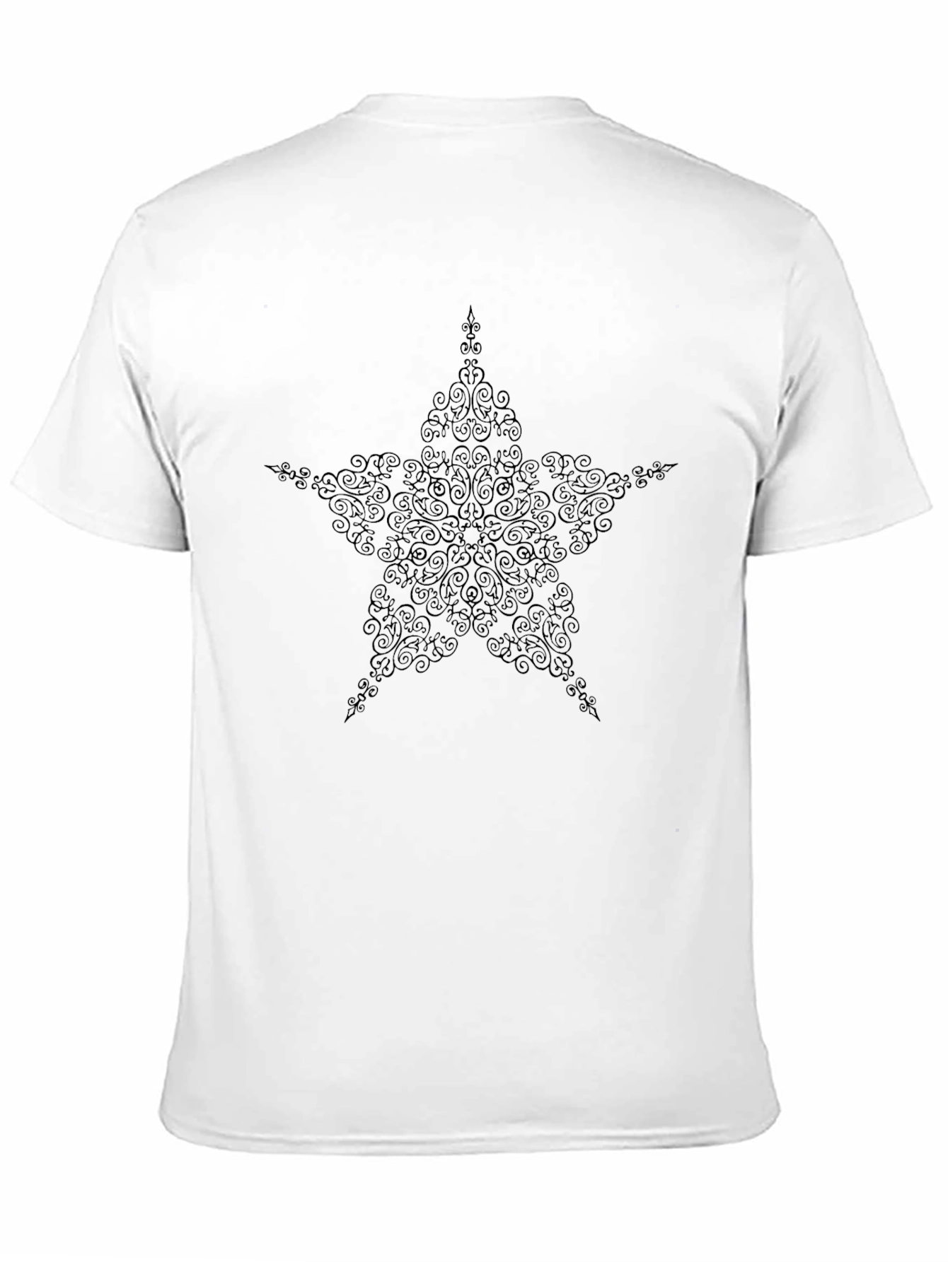 Stylish Black Star Swirl Graphic Tee
