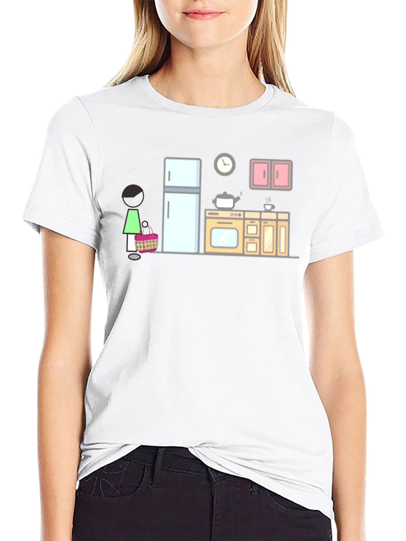 Cartoon Kitchen Graphic T-Shirt