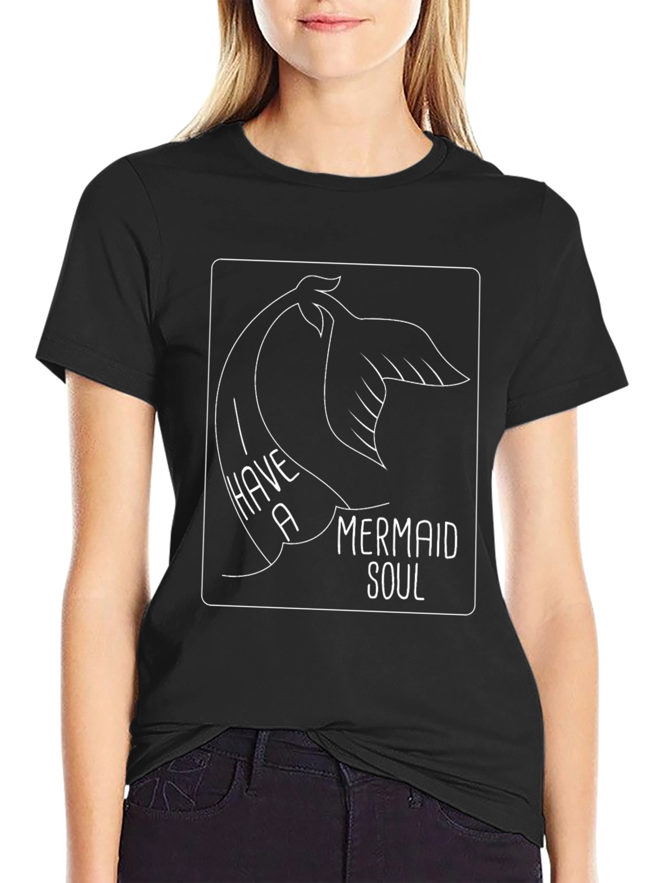Mermaid Soul Graphic T-Shirt - Black