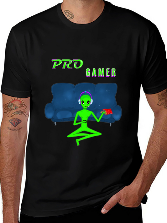 Pro Gamer Alien Graphic T-Shirt - Black