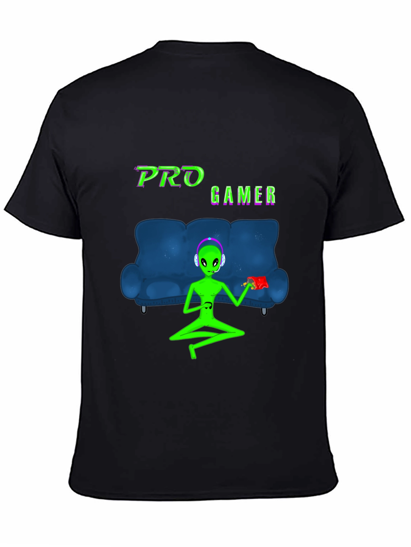 Pro Gamer Alien Graphic T-Shirt - Black
