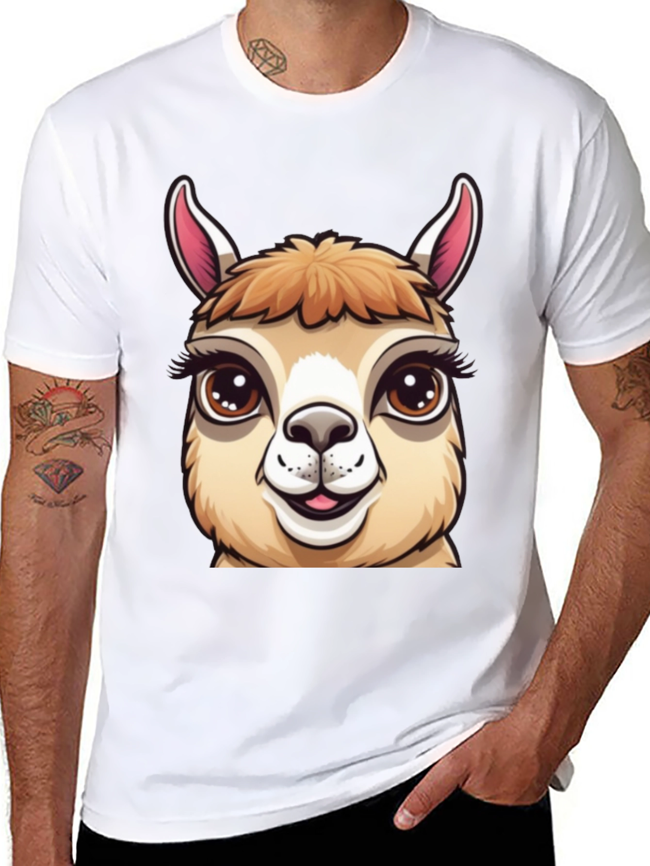 Llama Graphic Tee - Cute Animal T-Shirt