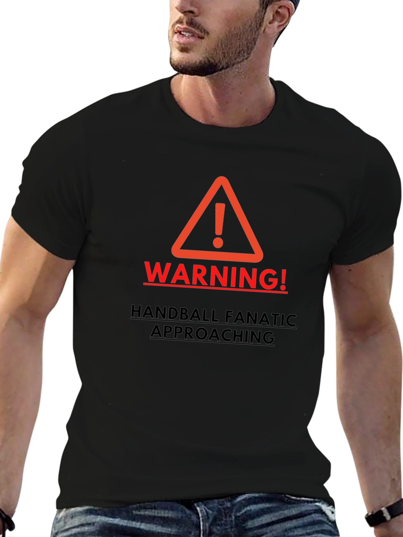 Warning Handball Fanatic Mens T-shirt