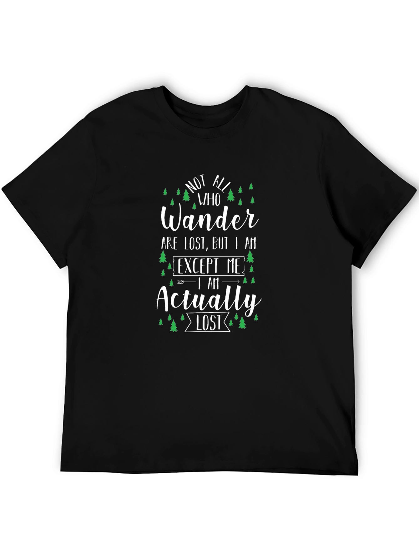 Wanderer Lost T-Shirt - Black Adventure Tee