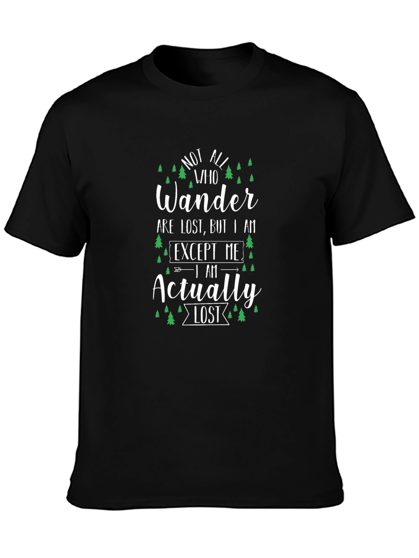 Wanderer Lost T-Shirt - Black Adventure Tee