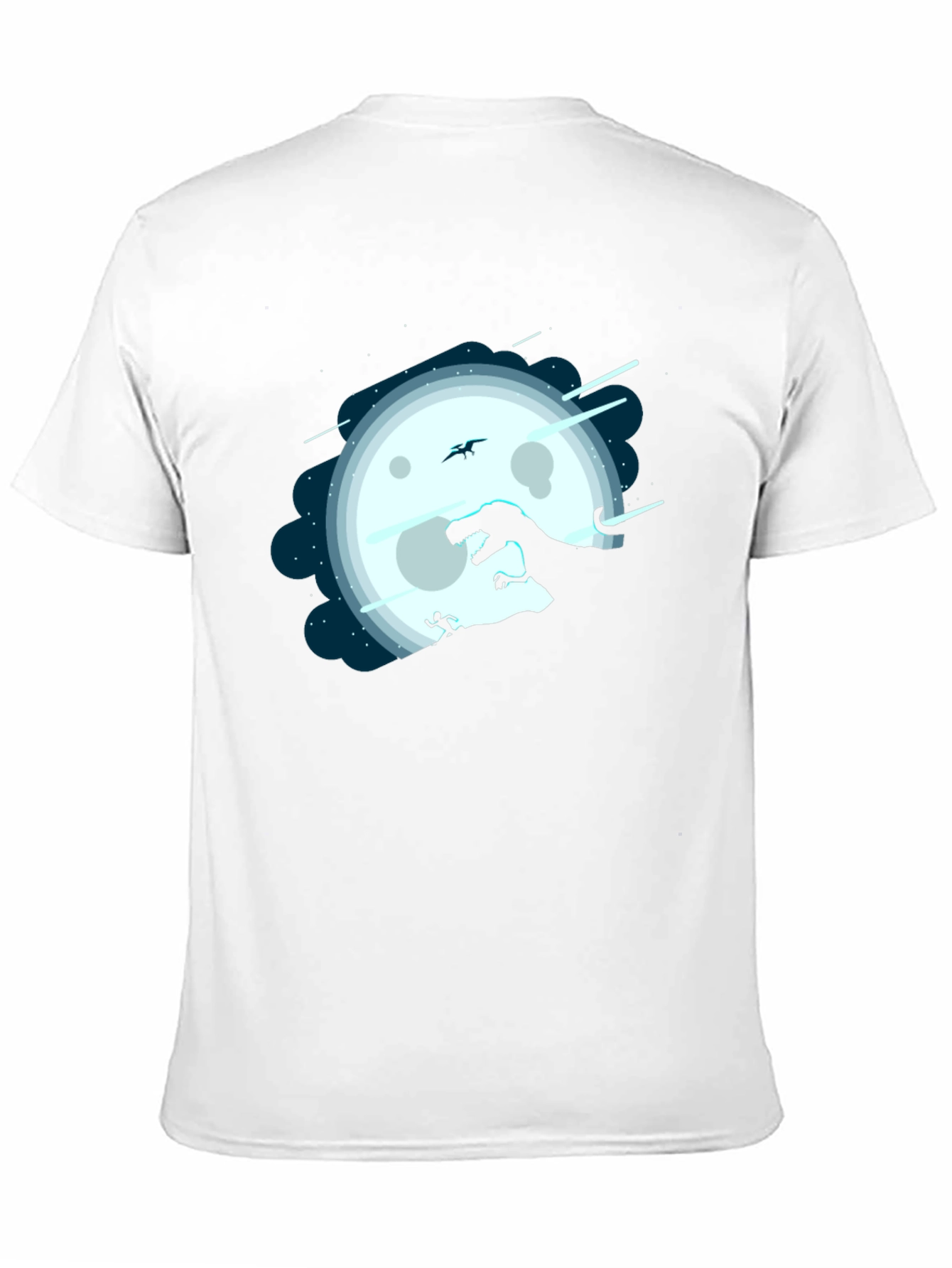 Dino Moon Silhouette Tee - Unique Graphic Print Shirt