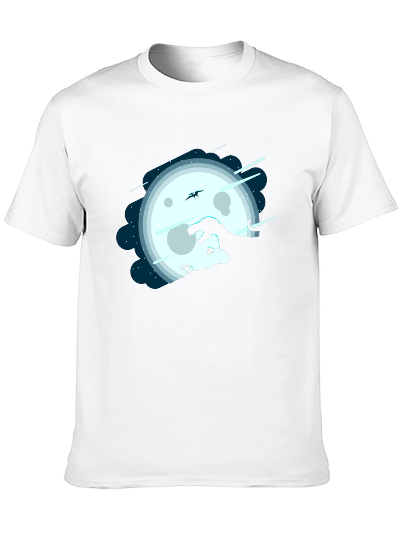 Dino Moon Silhouette Tee - Unique Graphic Print Shirt