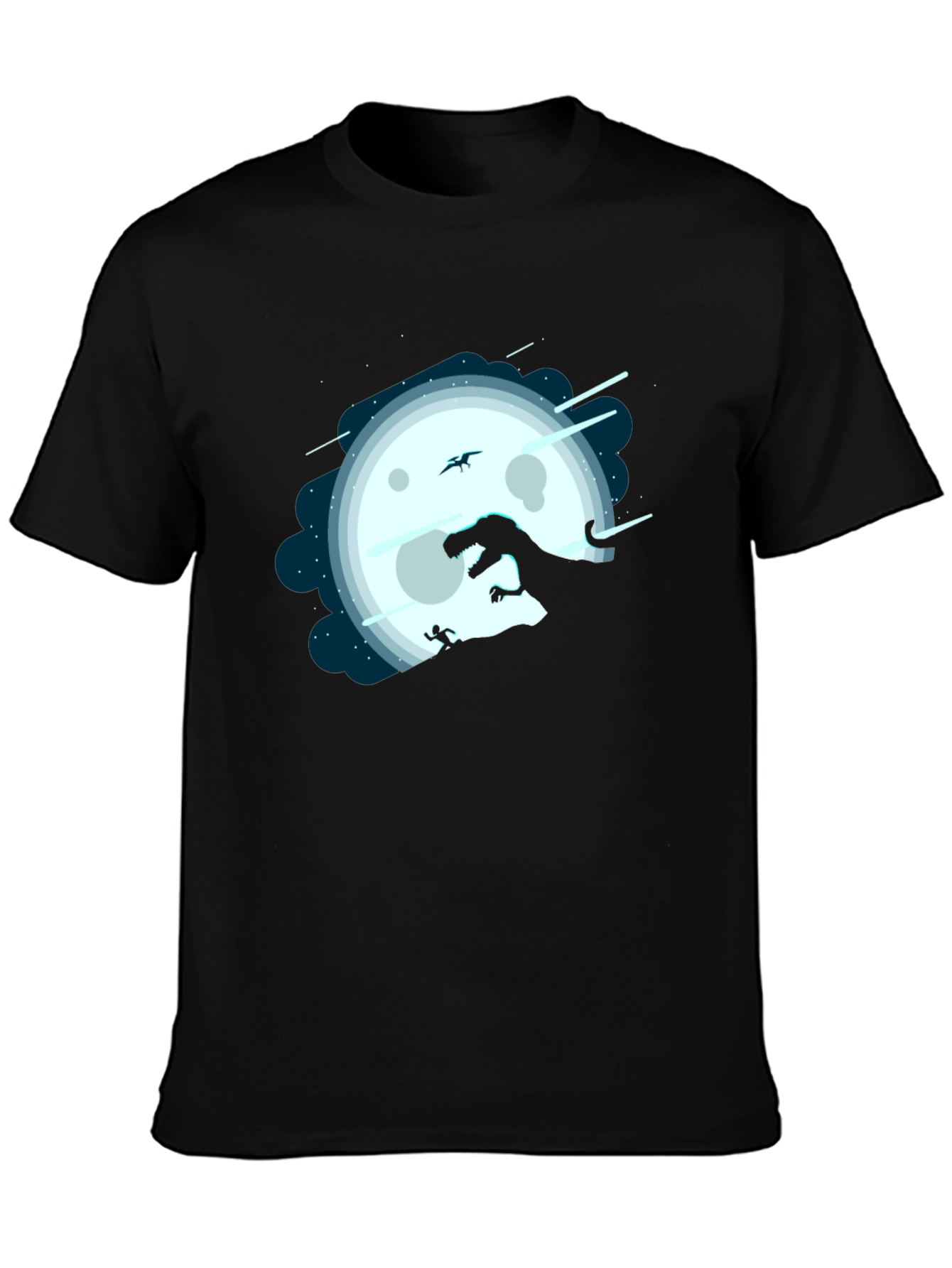 Dino Moon Silhouette Tee - Unique Graphic Print Shirt