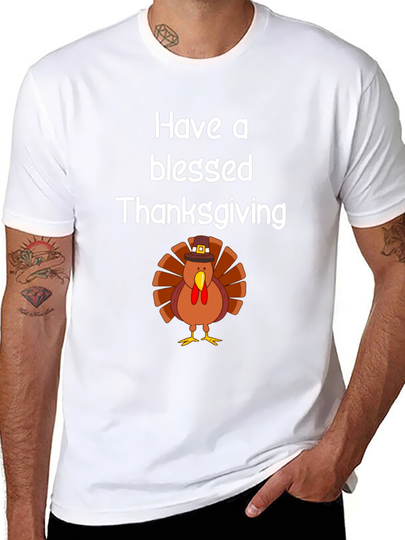Blessed Thanksgiving Turkey Graphic T-Shirt