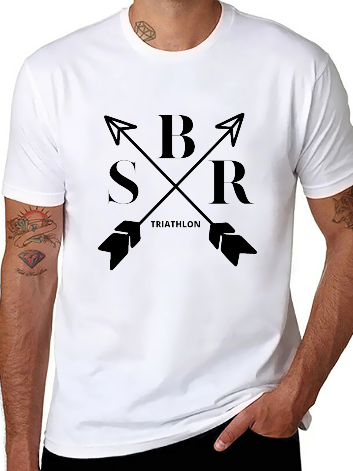 BSR Triathlon Black T-Shirt Arrows