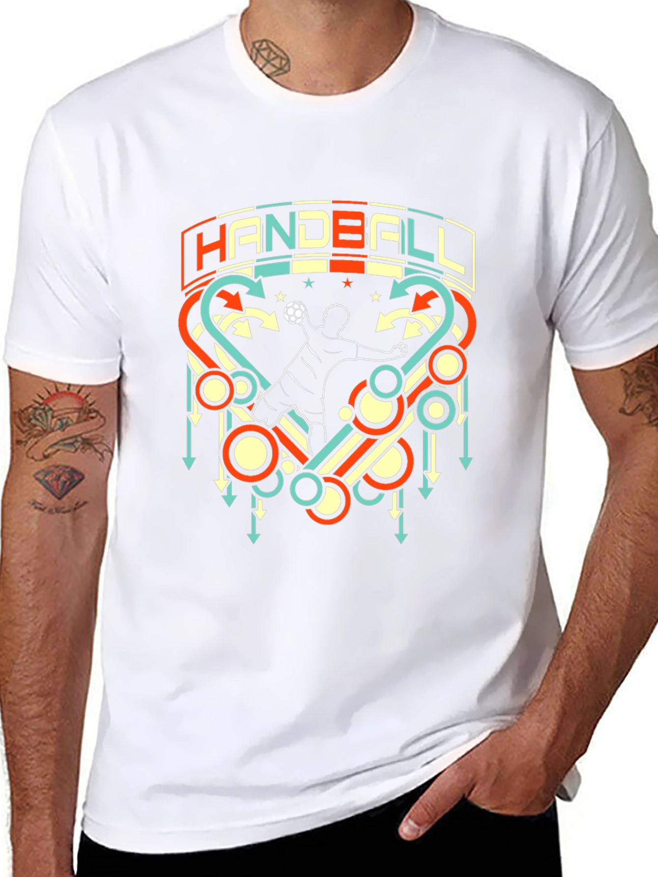 Handball Graphic T-Shirt Retro Style